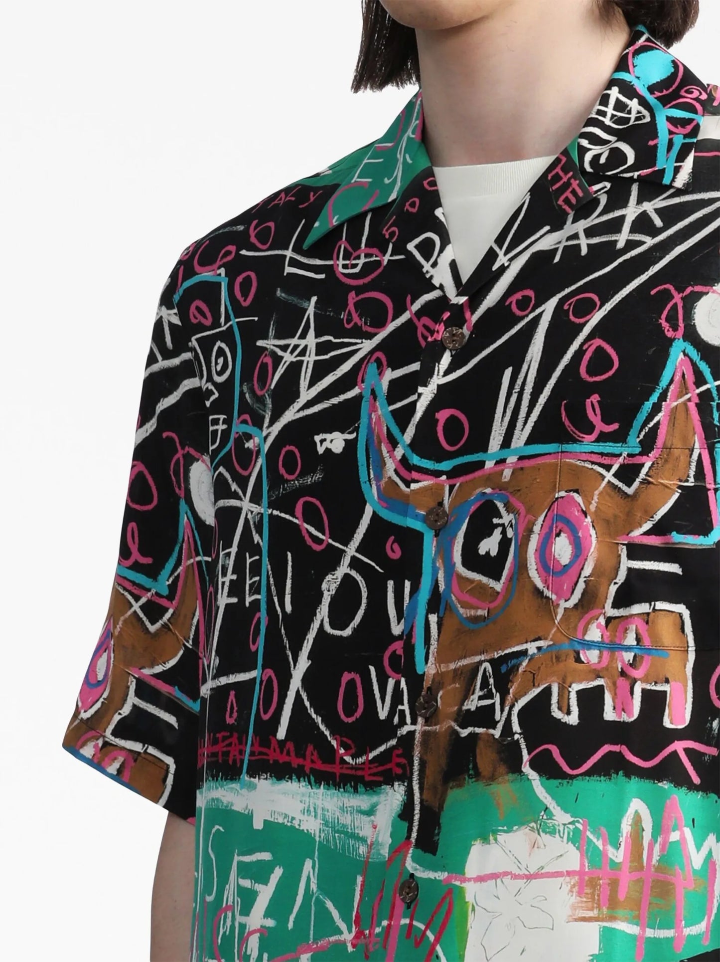 x Jean-Michel Basquiat painterly-print shirt