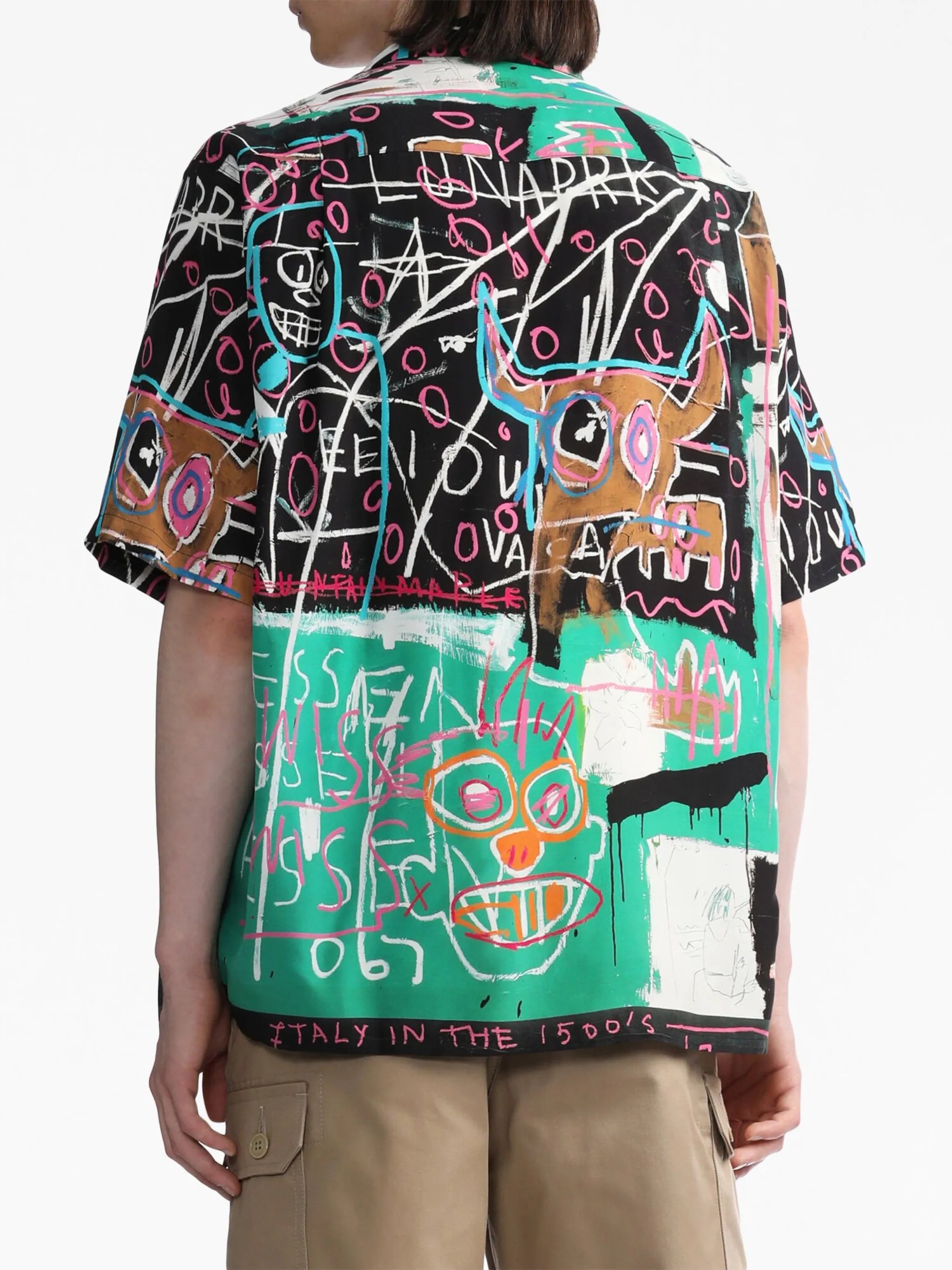 x Jean-Michel Basquiat painterly-print shirt