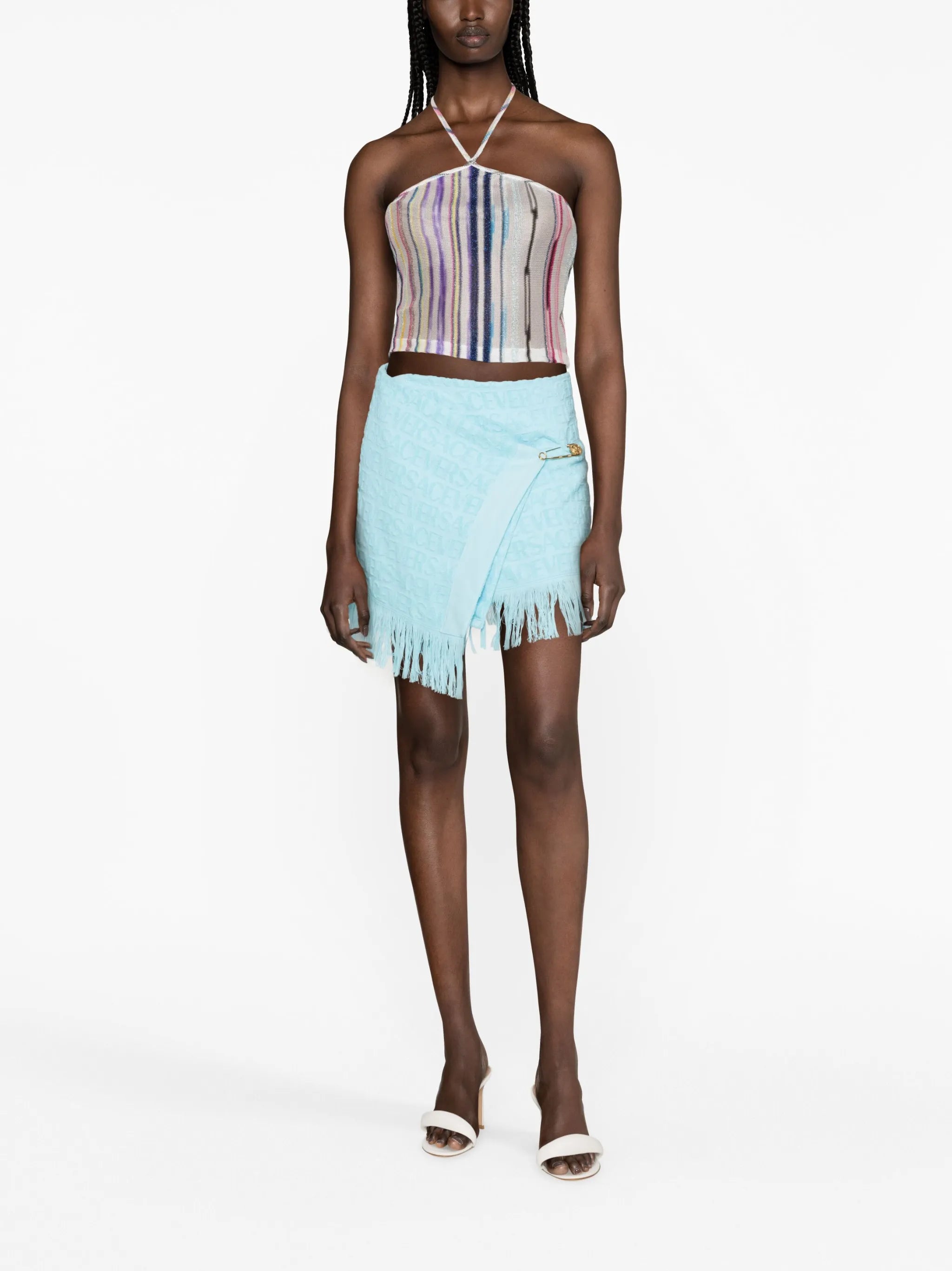 Versace Allover towel wrap skirt