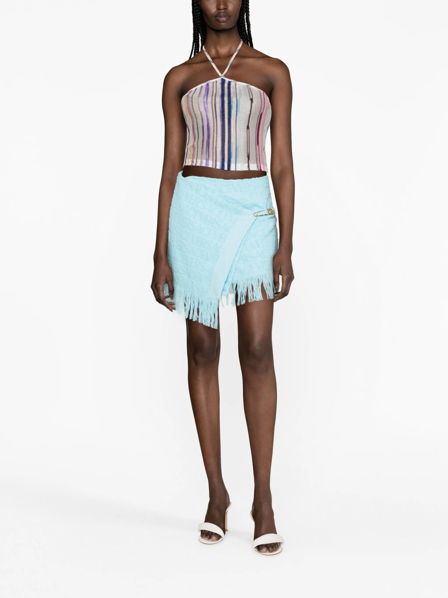 Versace Allover towel wrap skirt