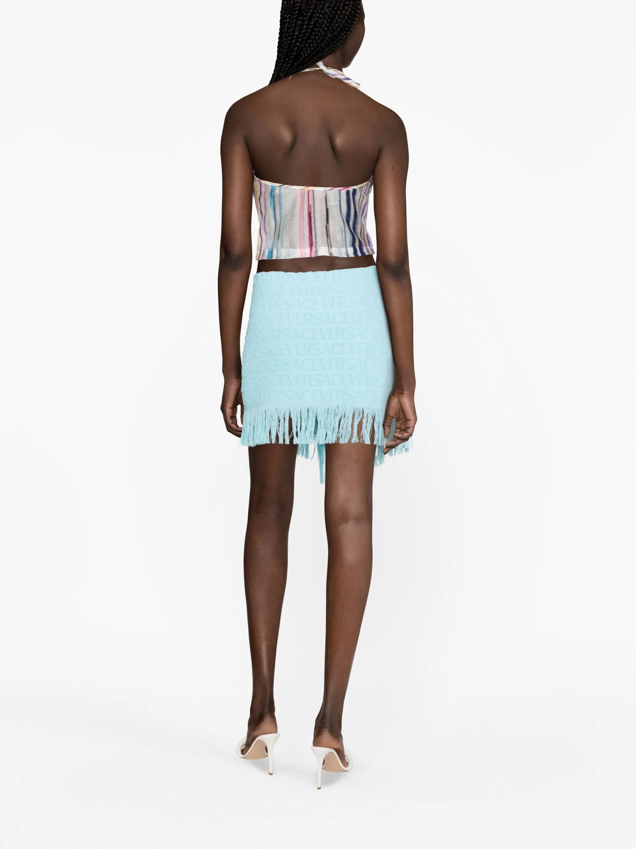 Versace Allover towel wrap skirt