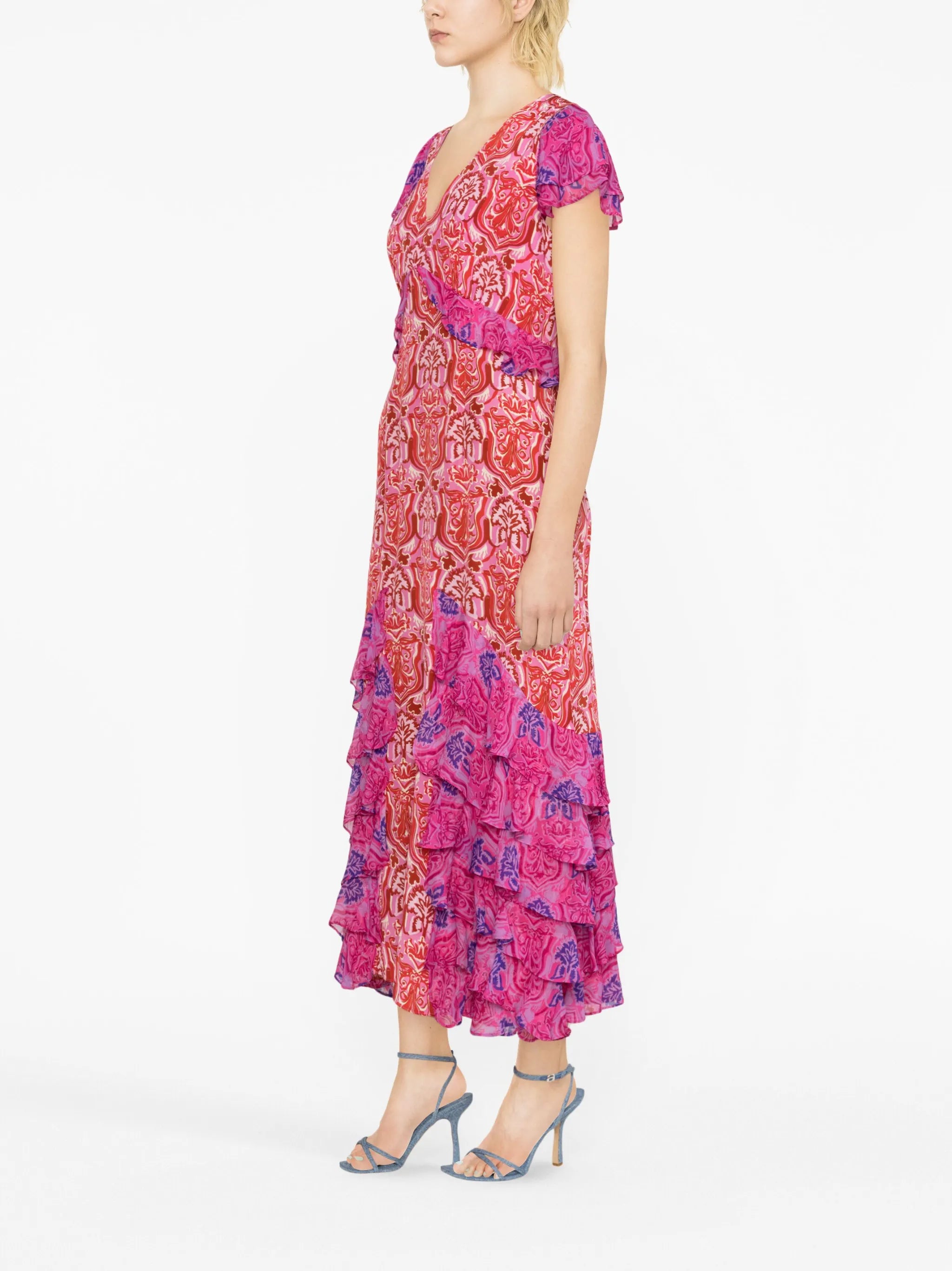 Thanvi printed silk midi dress