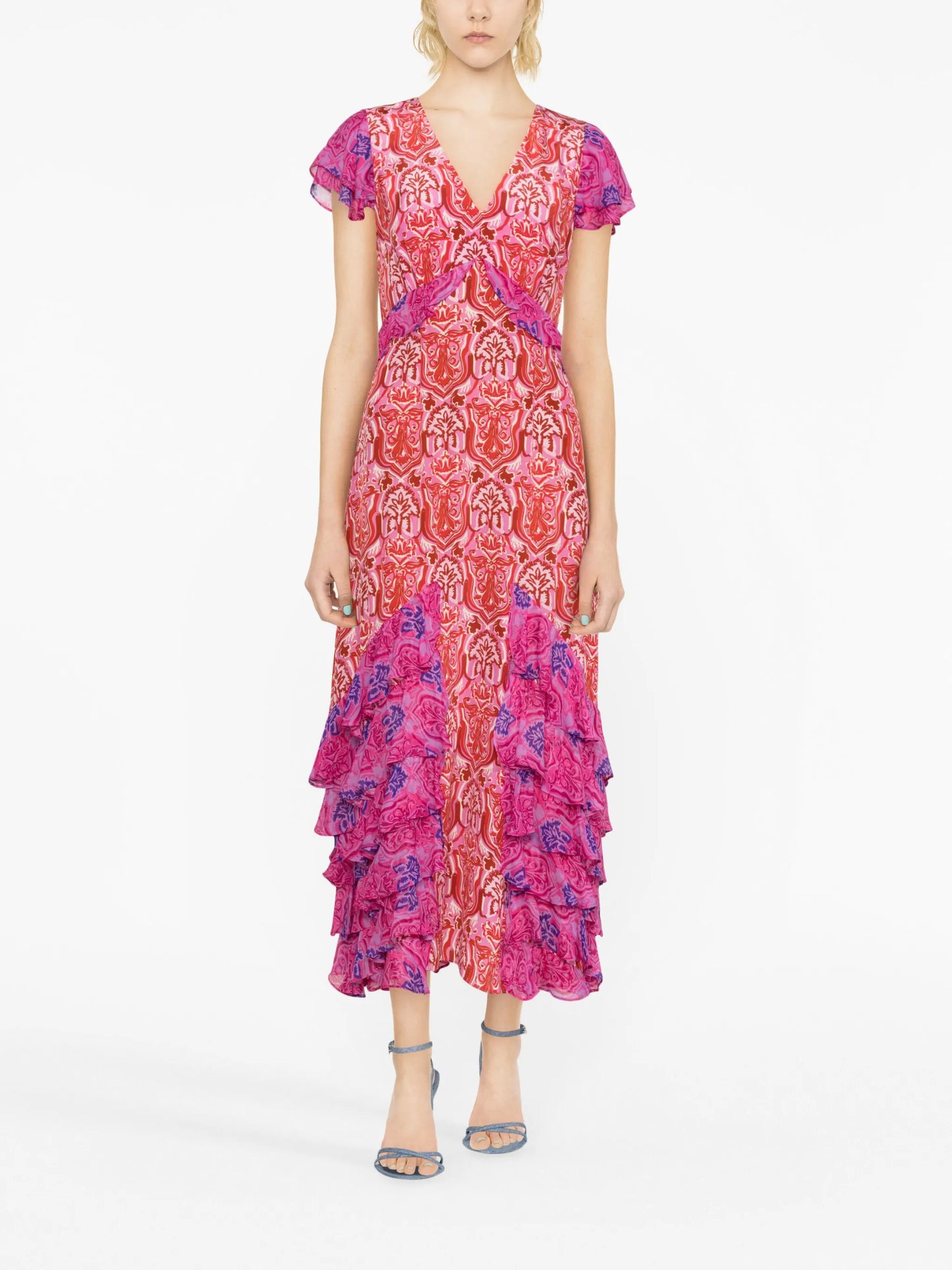 Thanvi printed silk midi dress