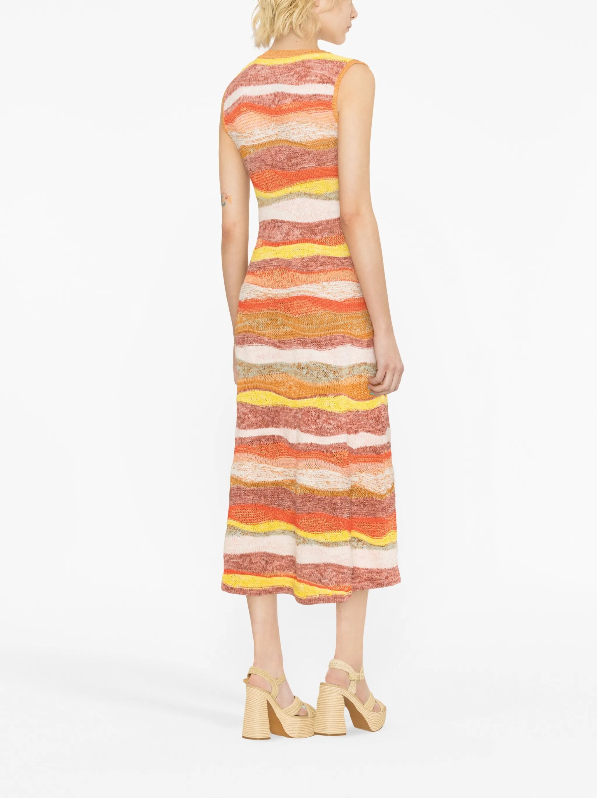 striped midi dress