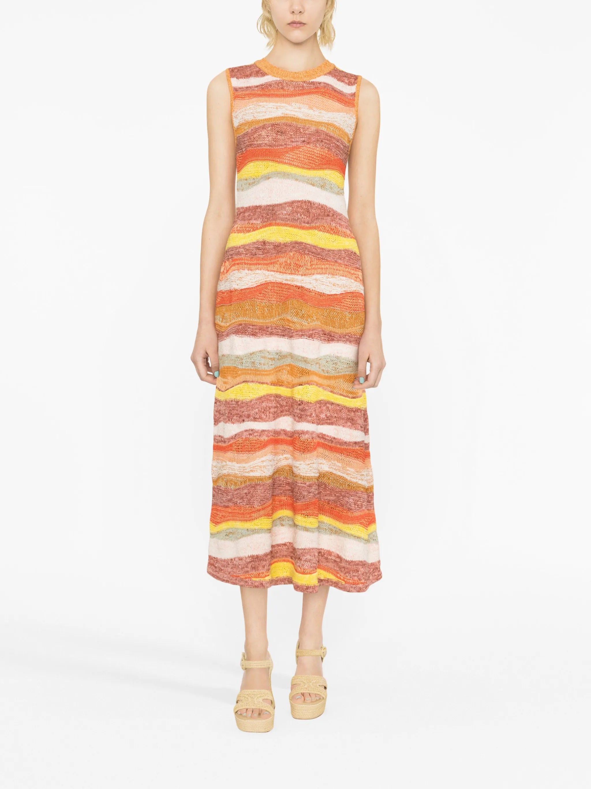 striped midi dress