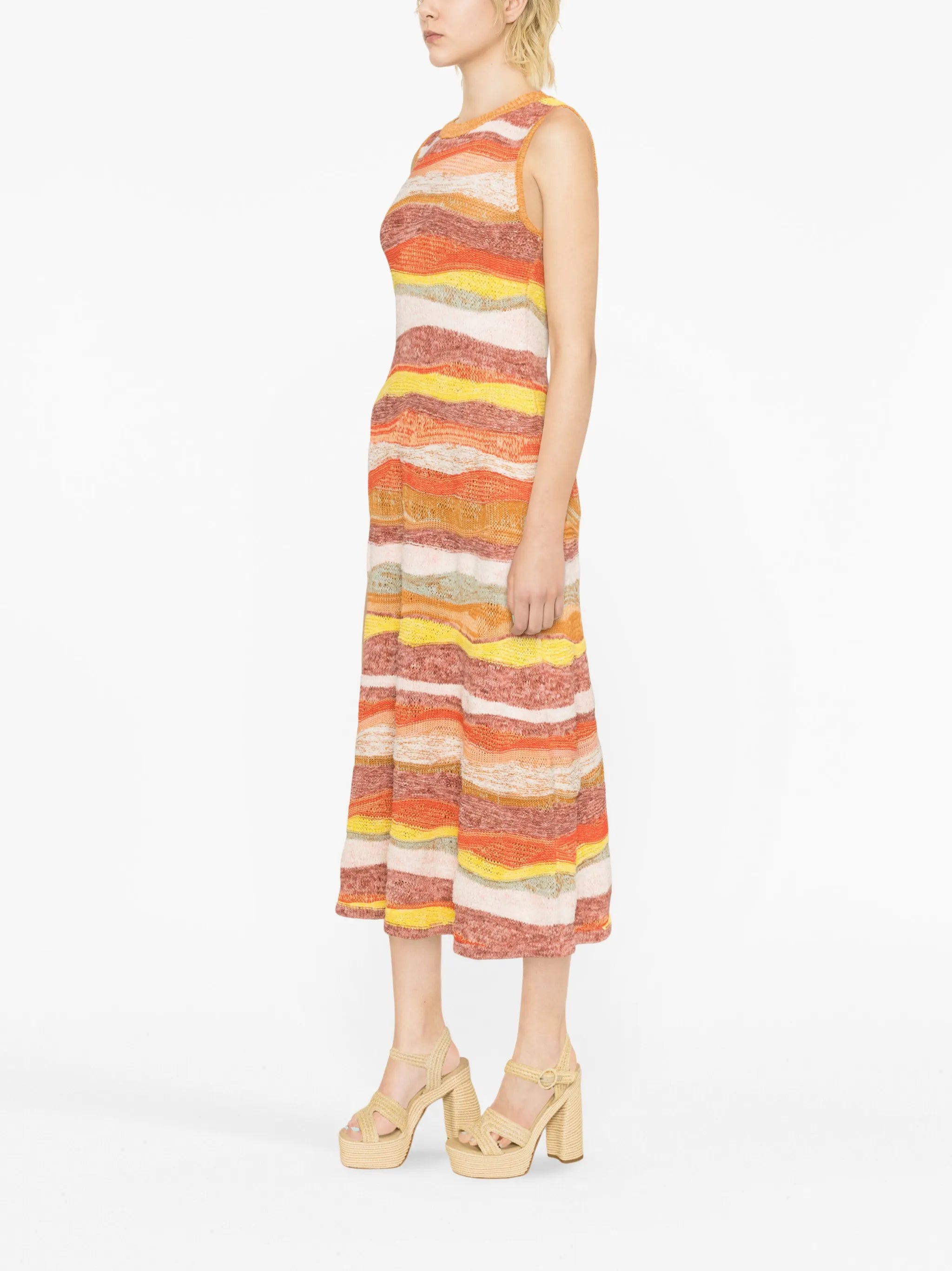 striped midi dress