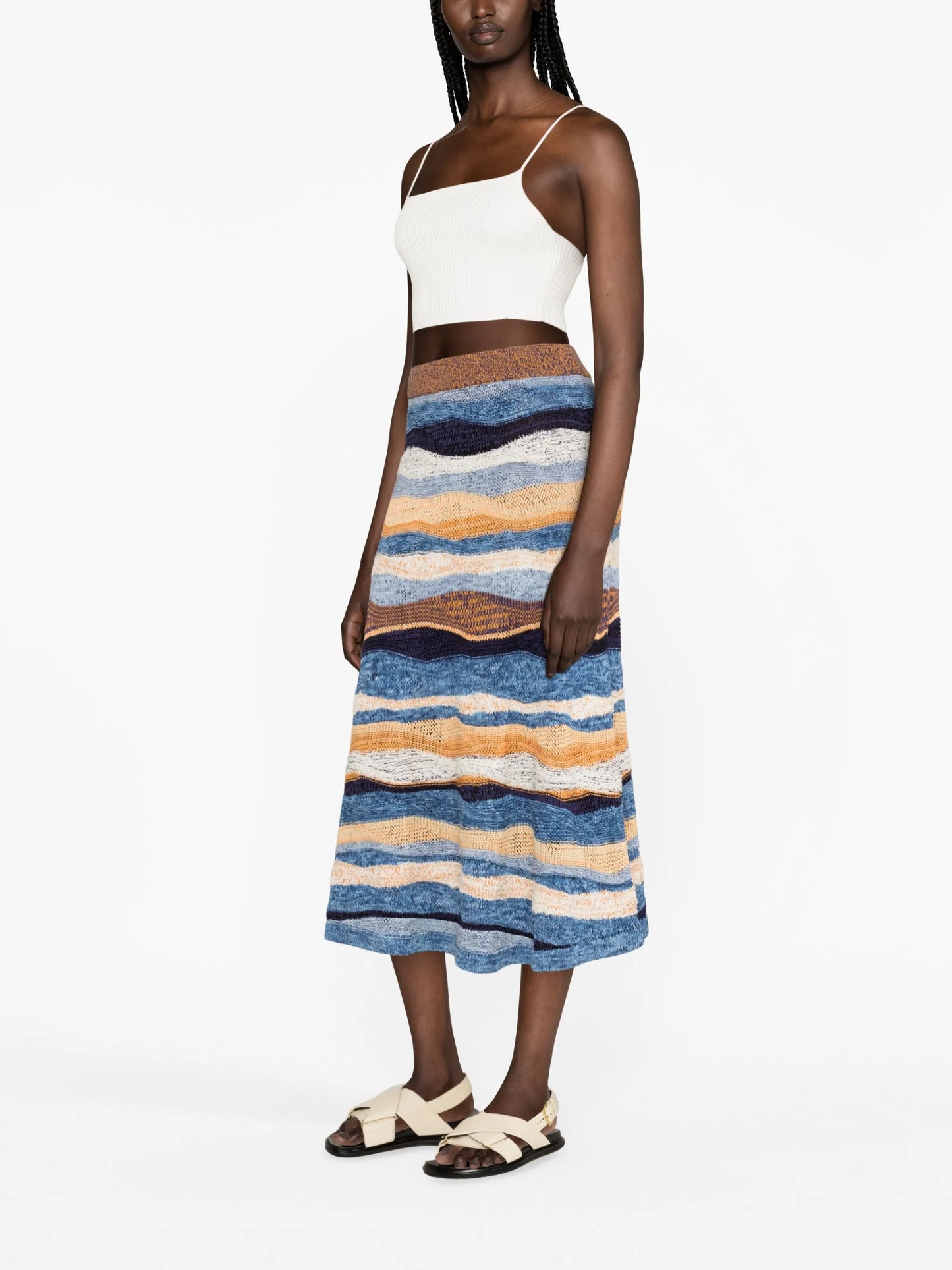 Hattie striped knitted skirt