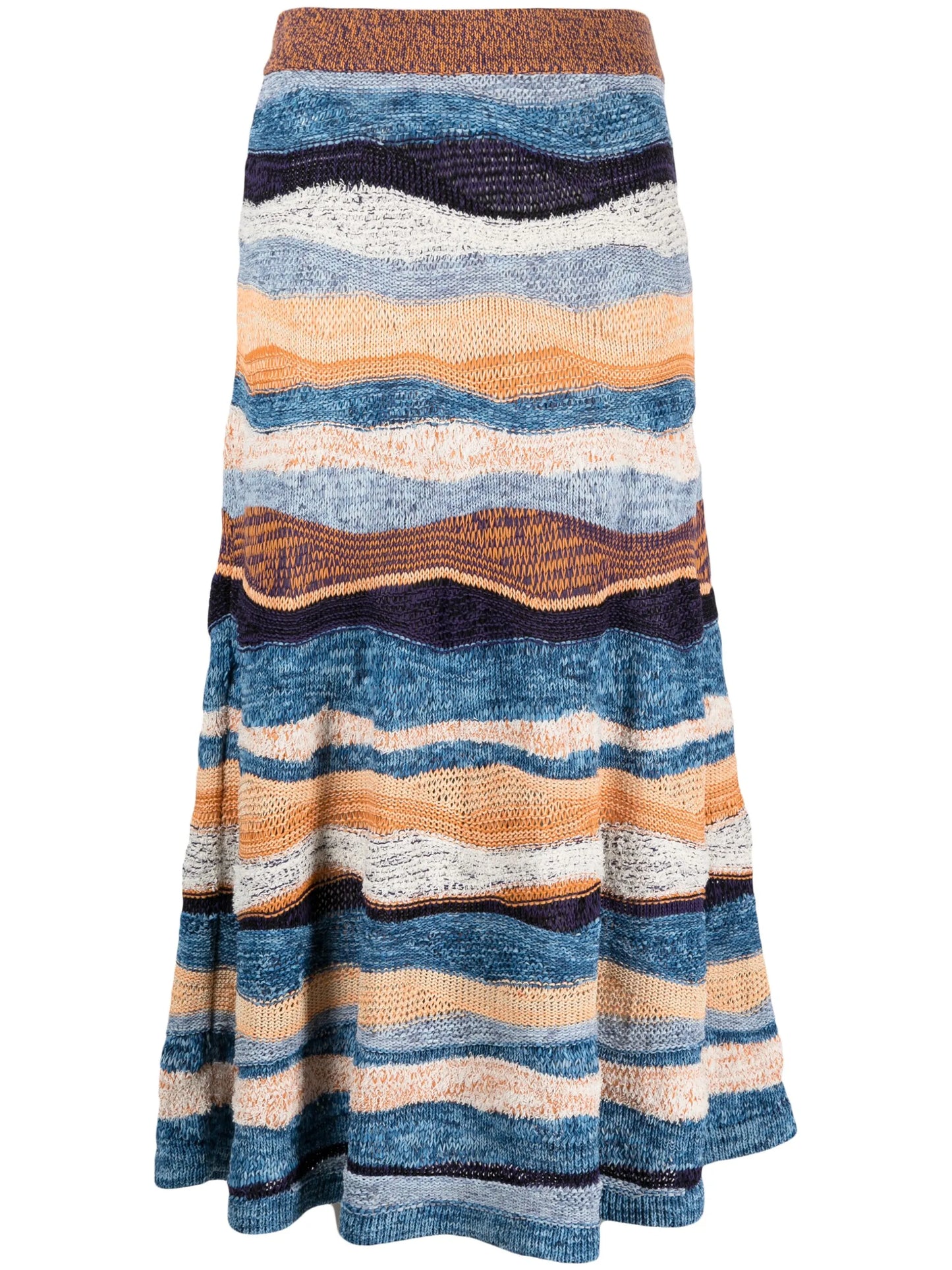 Hattie striped knitted skirt