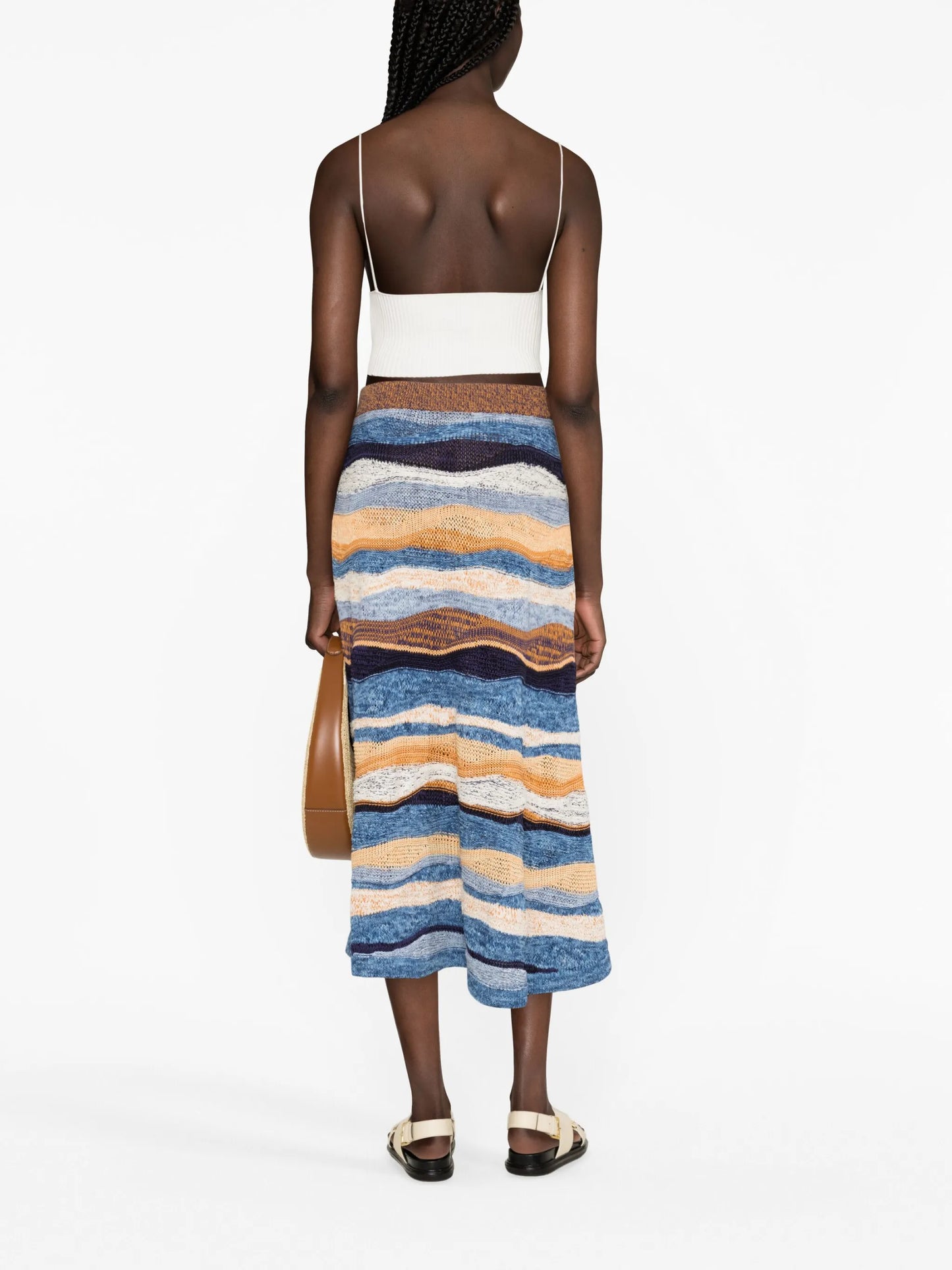 Hattie striped knitted skirt