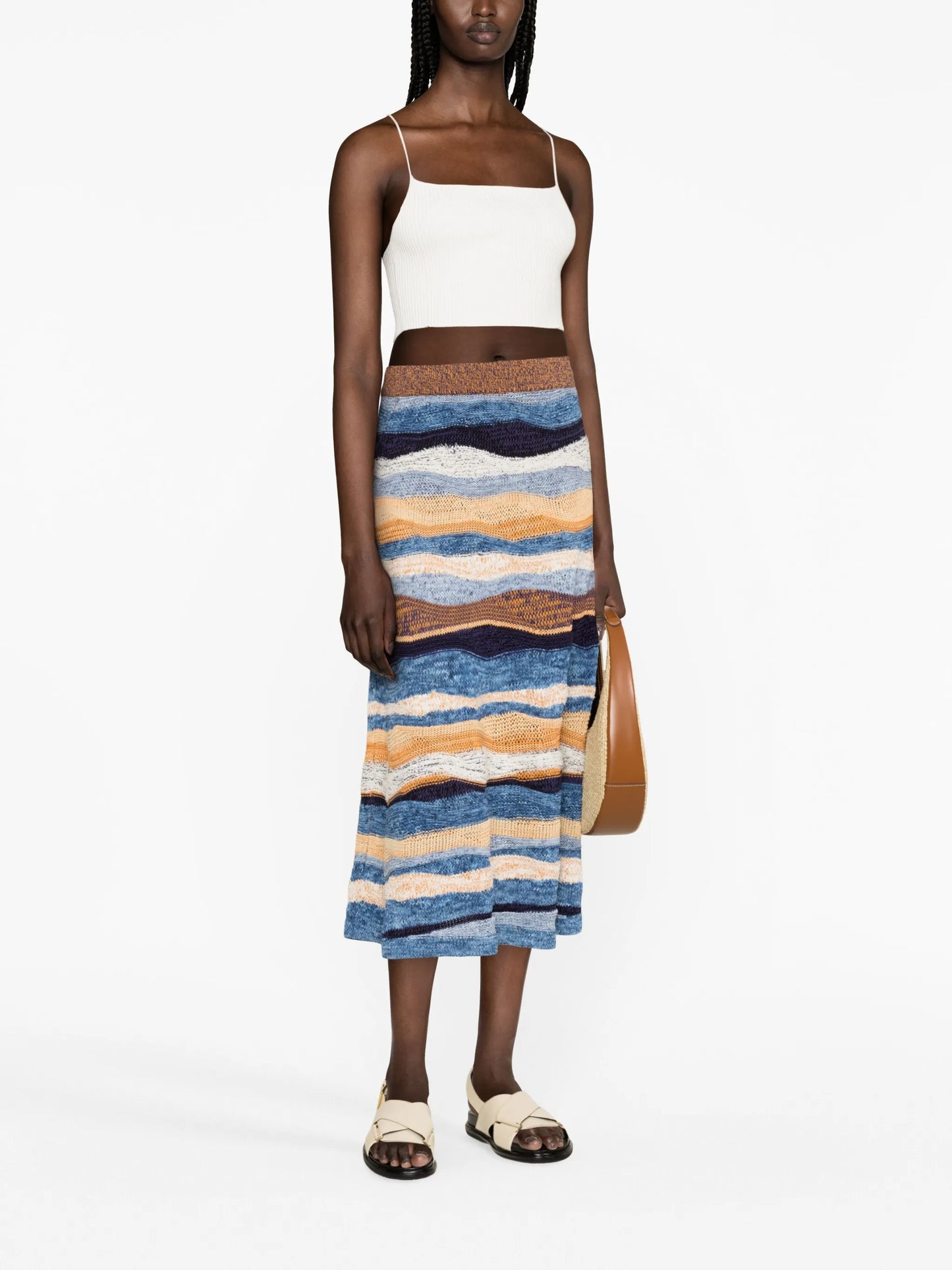Hattie striped knitted skirt