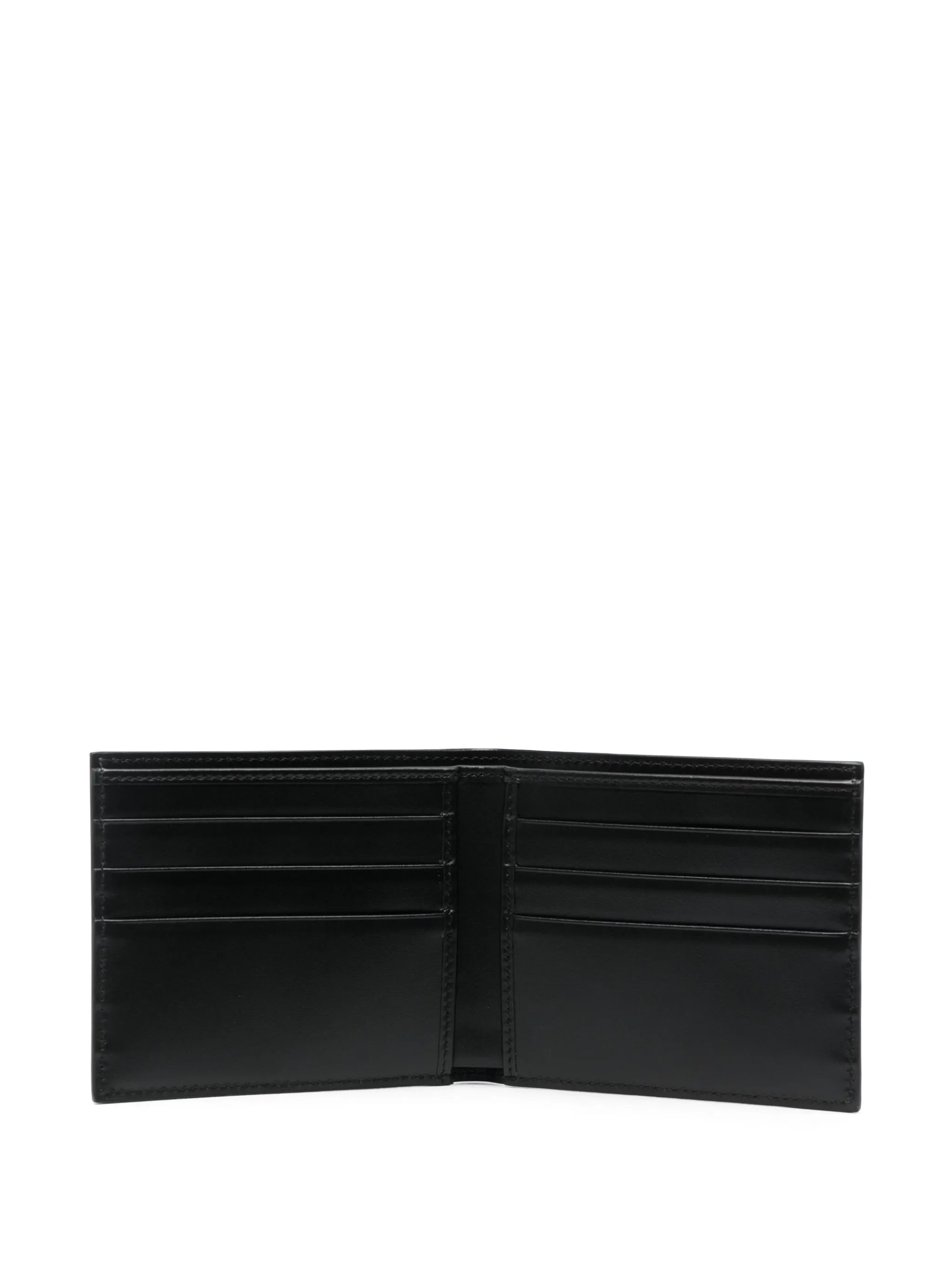 logo-print leather wallet