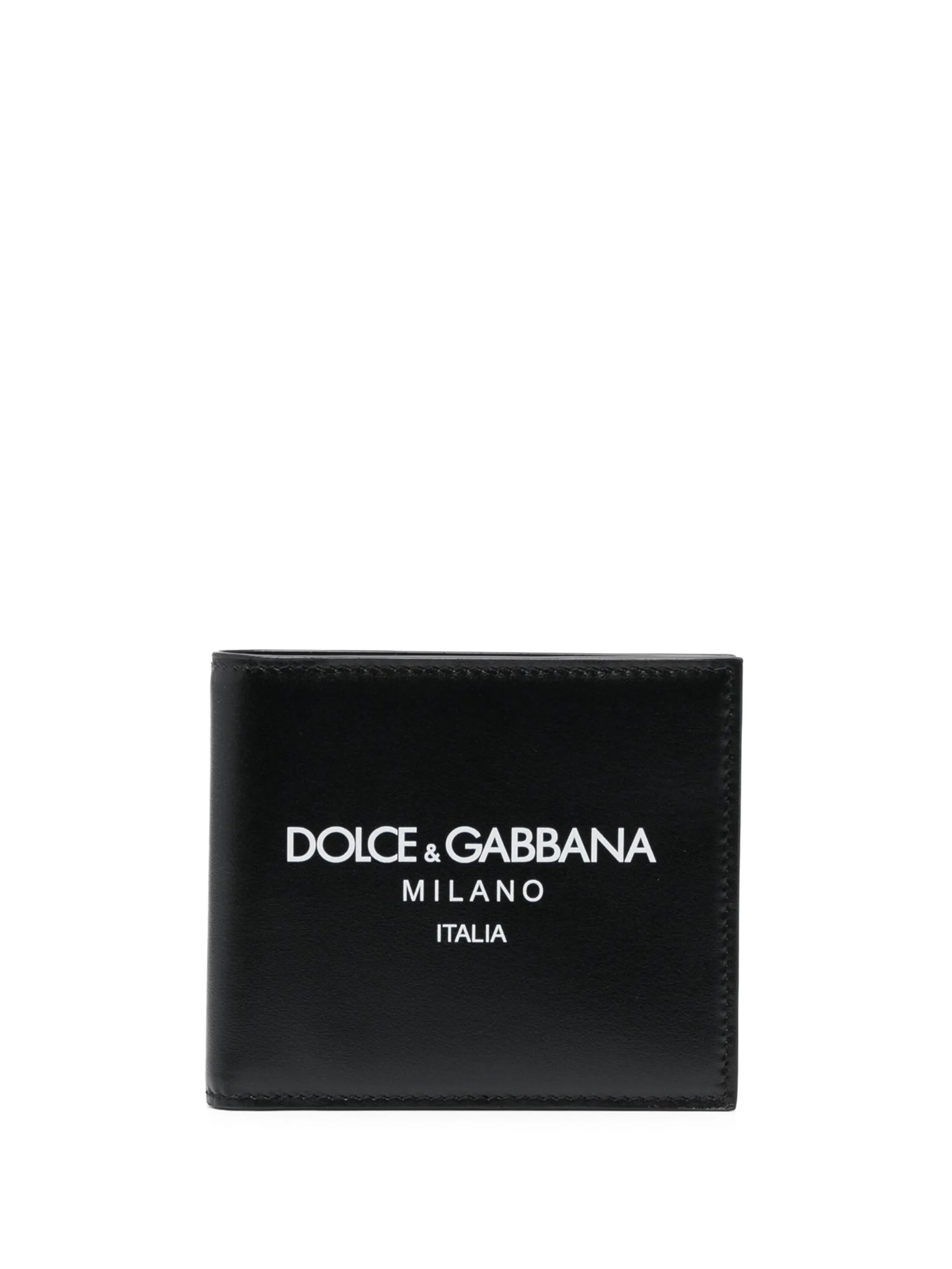 logo-print leather wallet