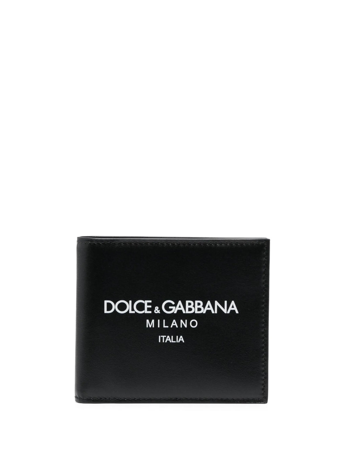 logo-print leather wallet
