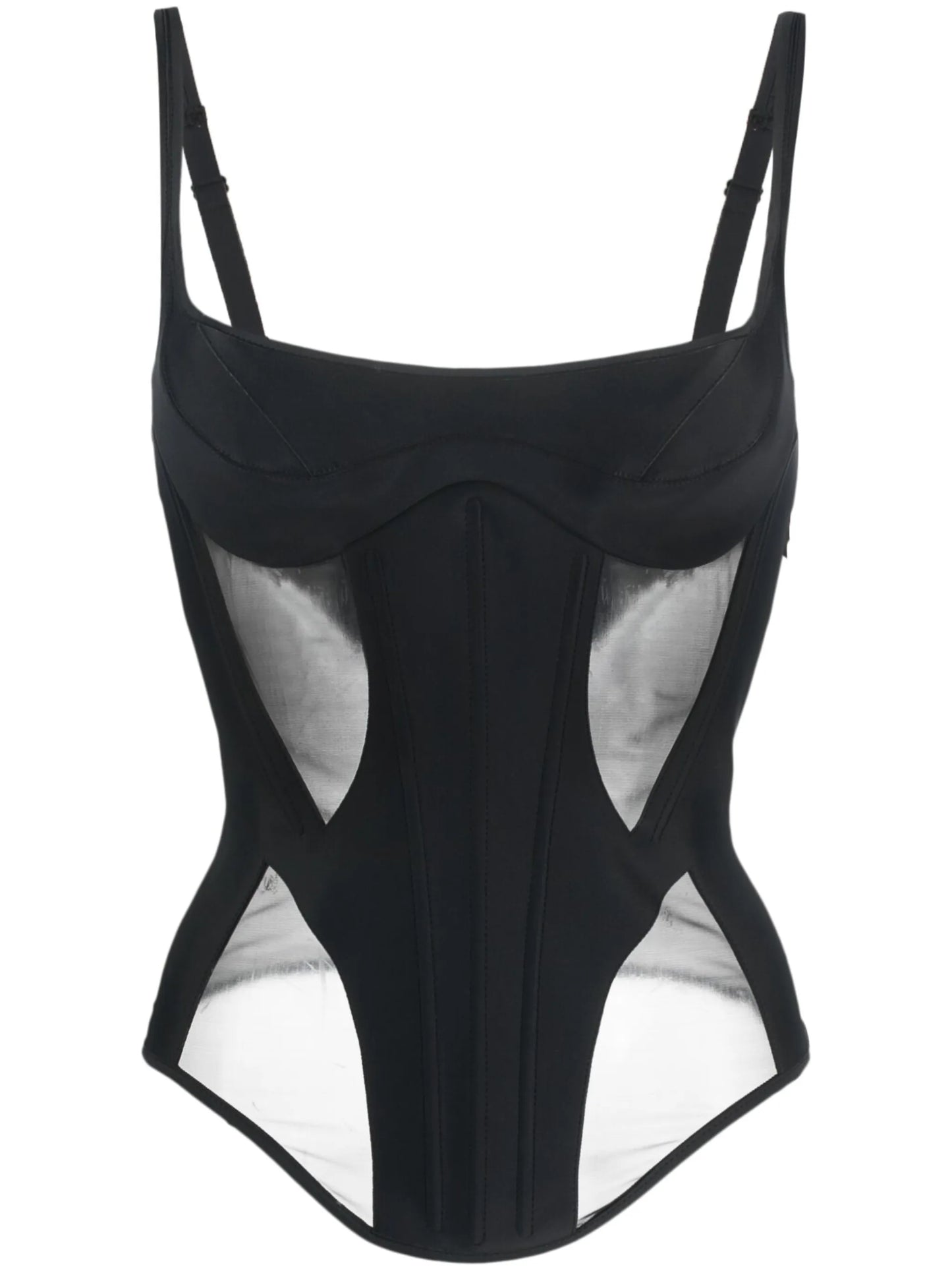 illusion panelled corset top