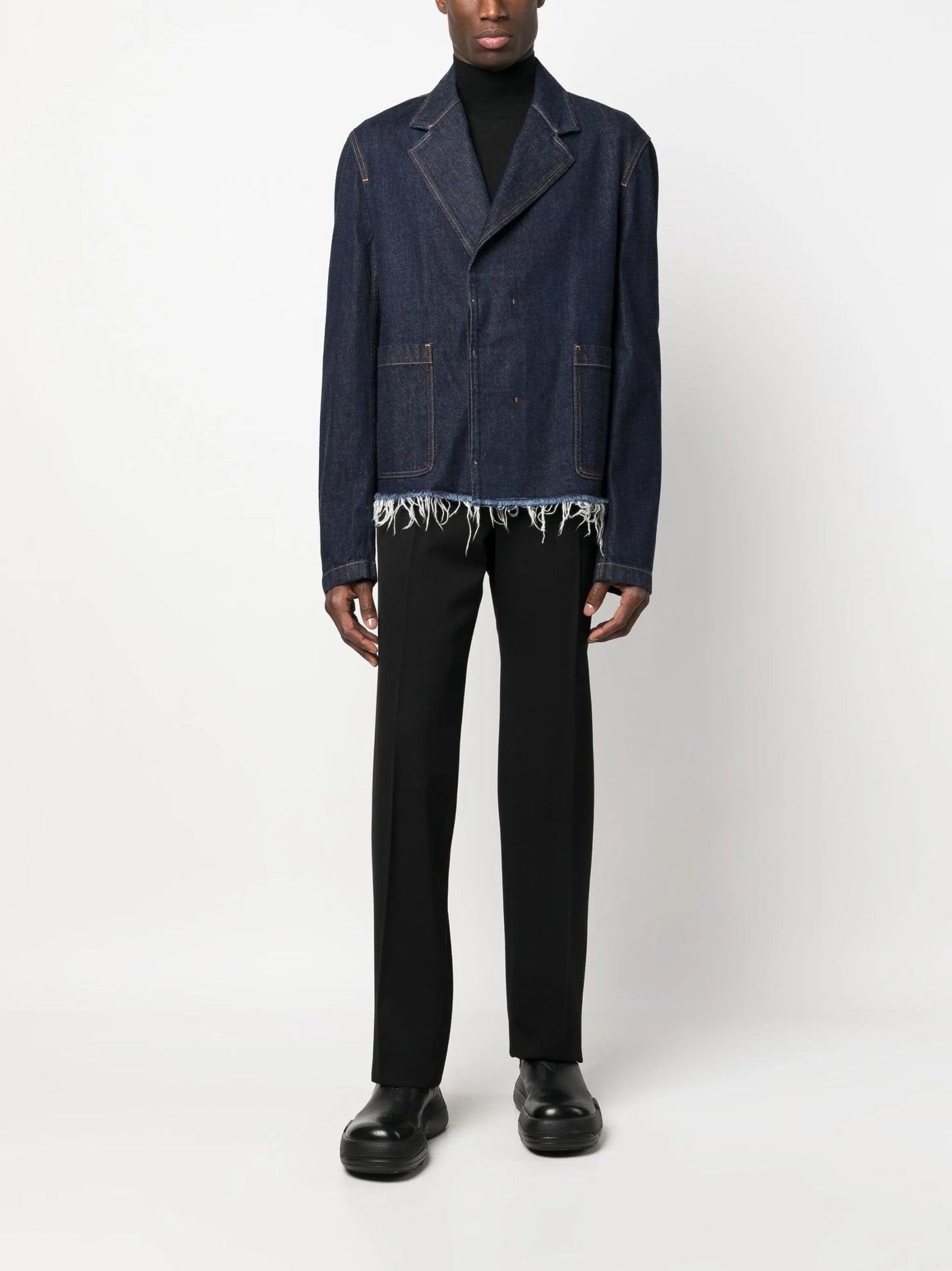 frayed denim jacket