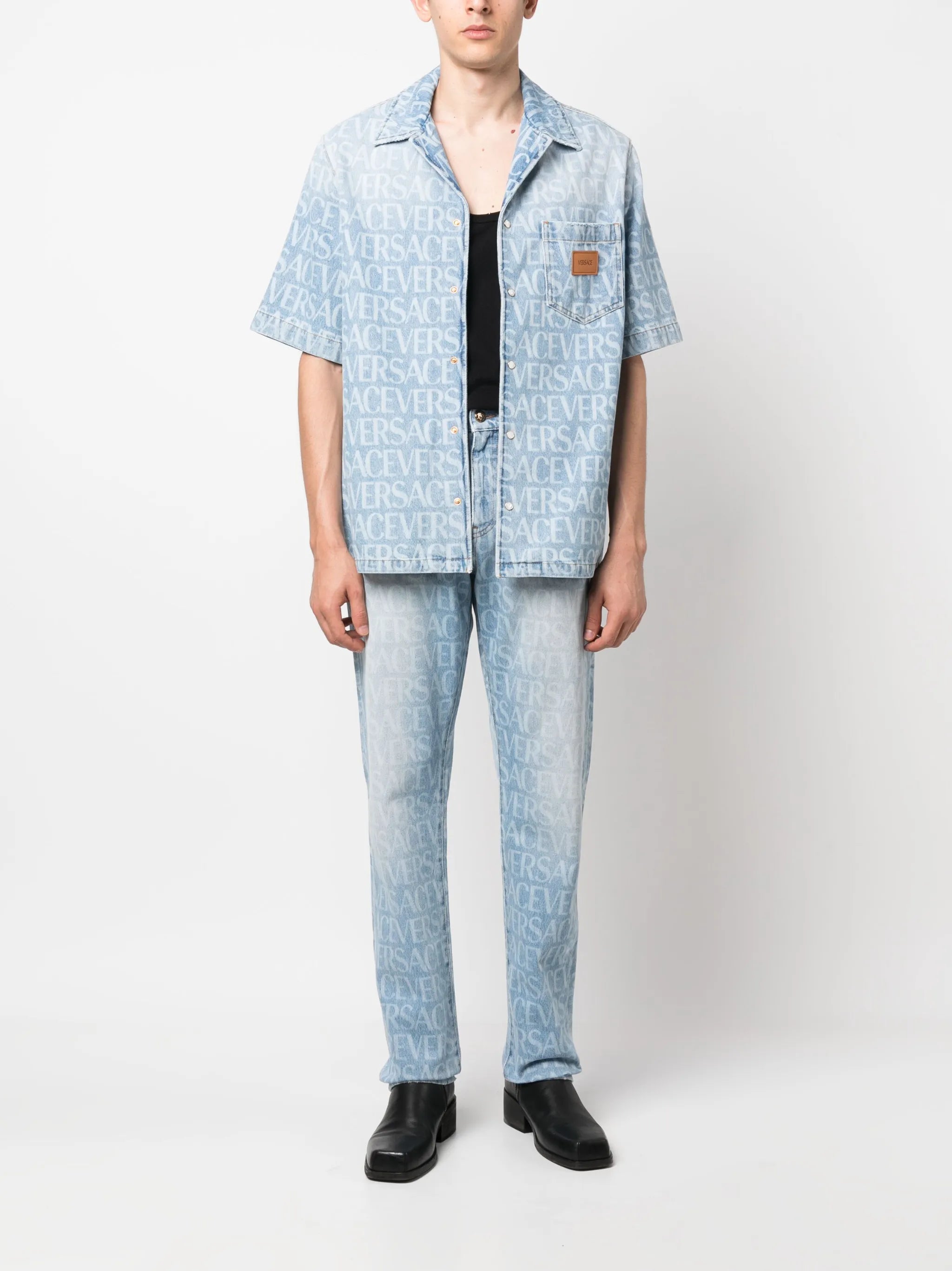 Versace Allover denim shirt