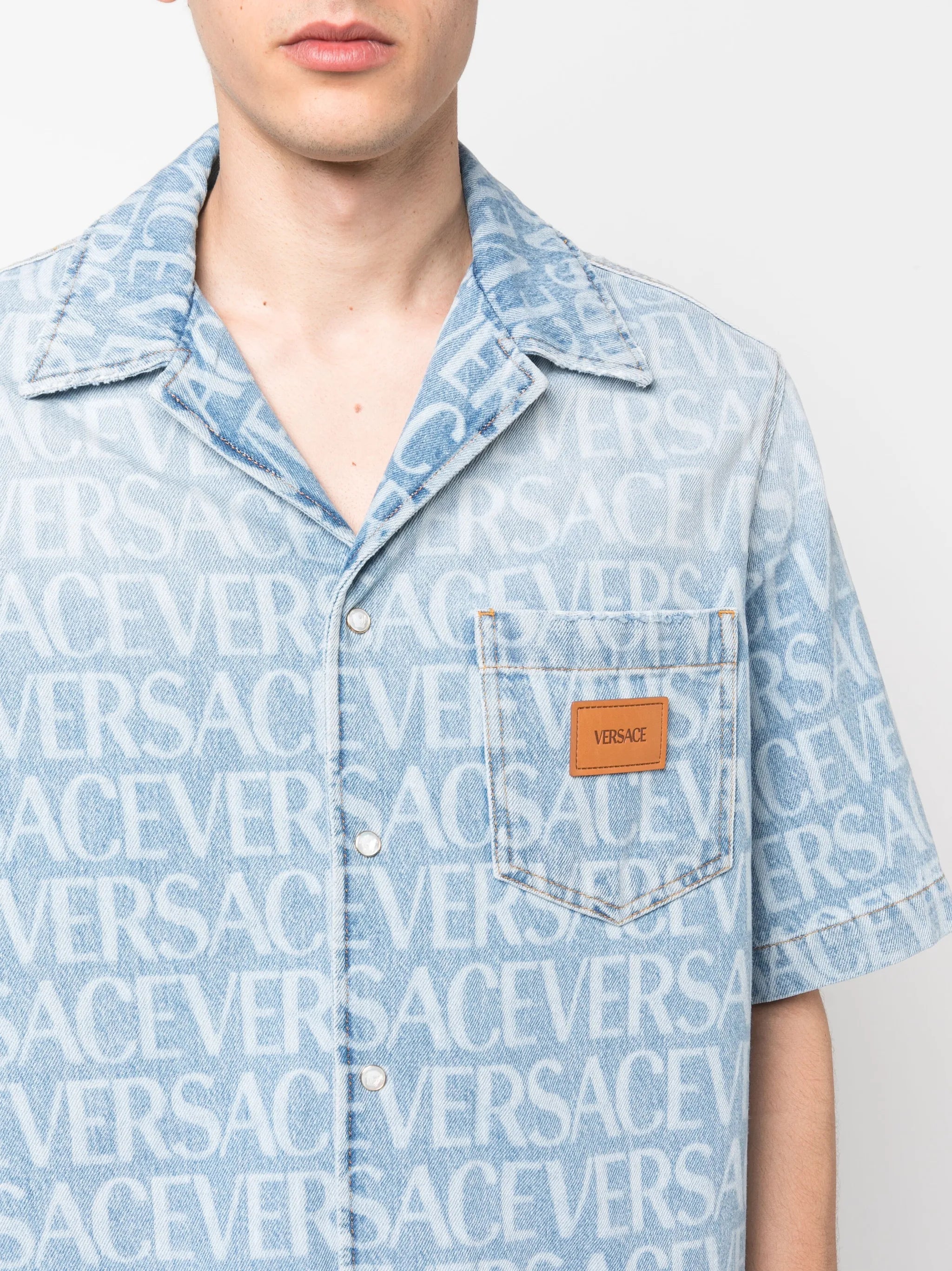 Versace Allover denim shirt