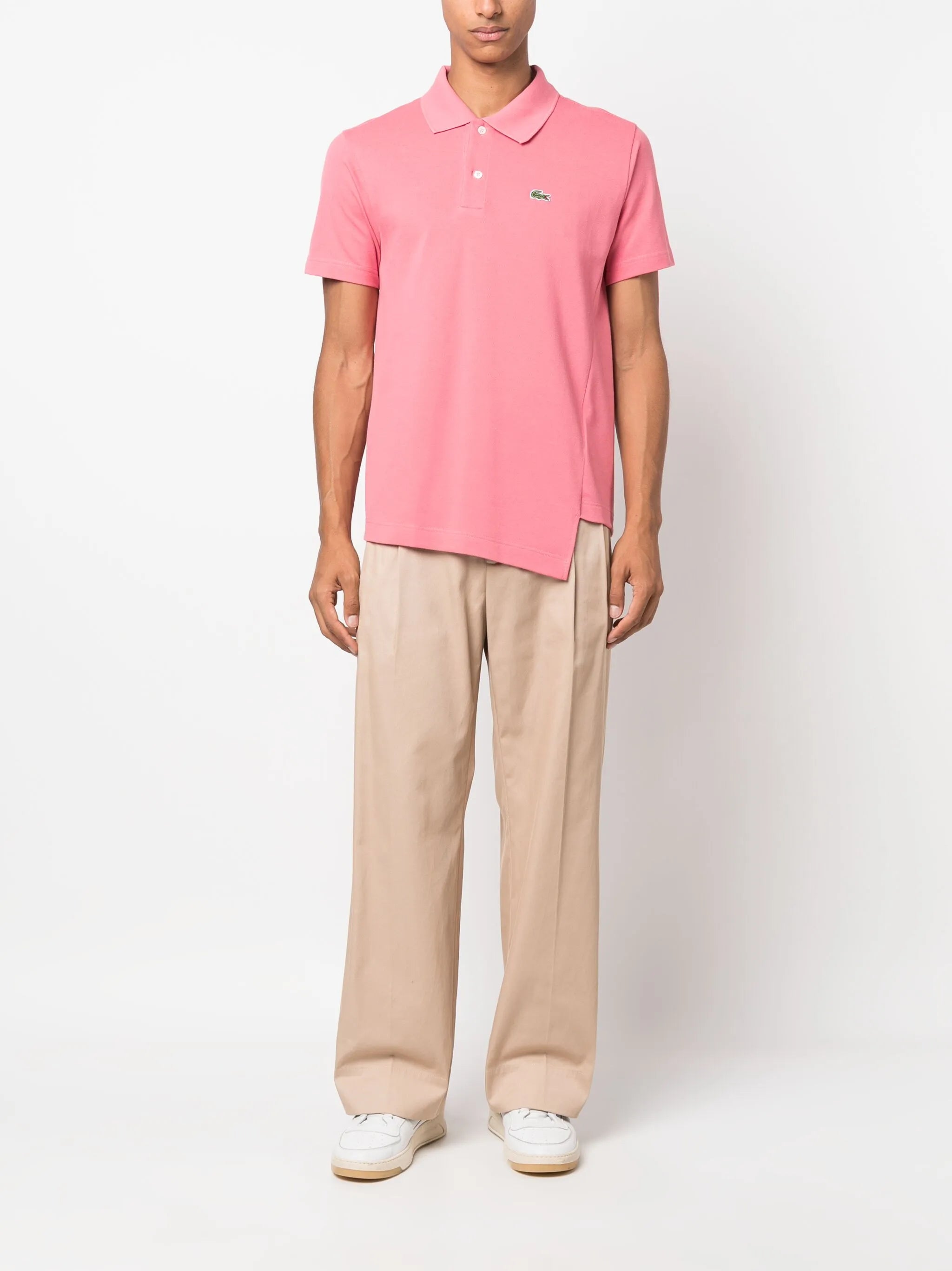 x Lacoste asymmetric cotton polo shirt