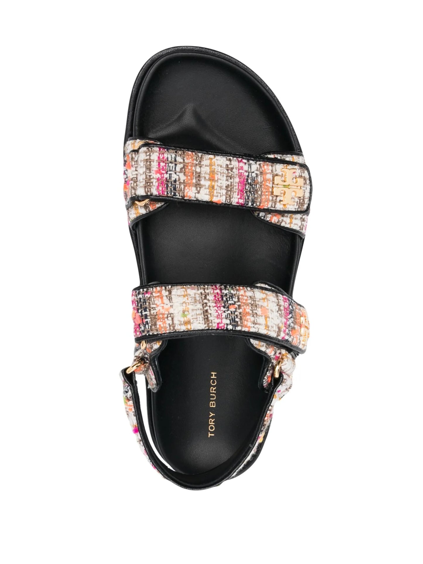 bouclé-design touch-strap sandals