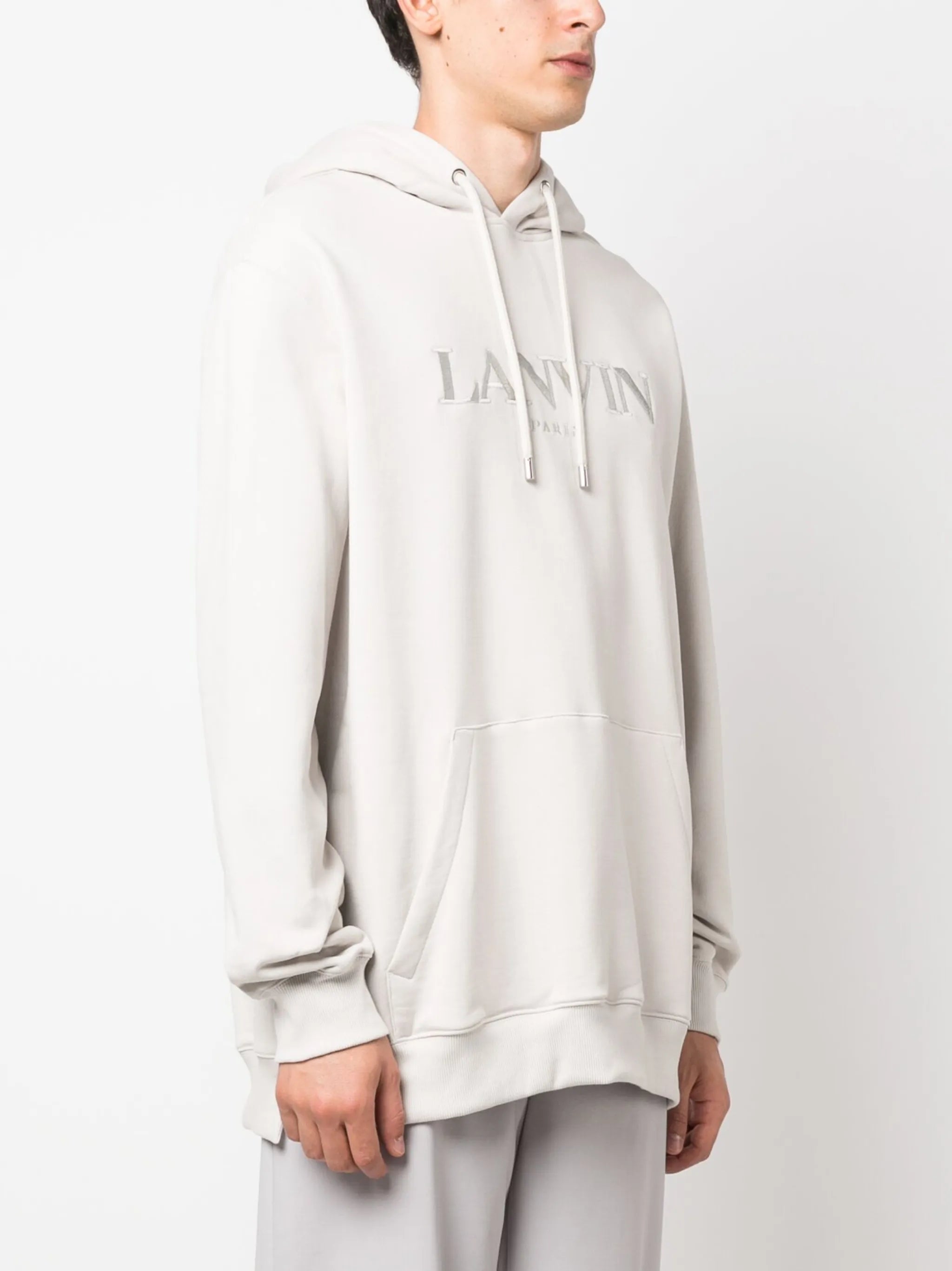 logo-embroidered fleece hoodie
