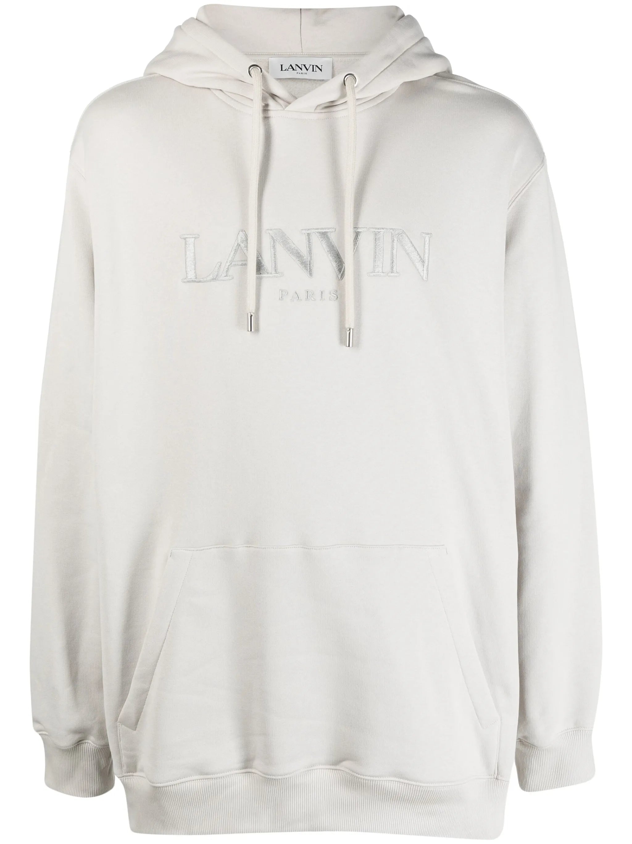 logo-embroidered fleece hoodie