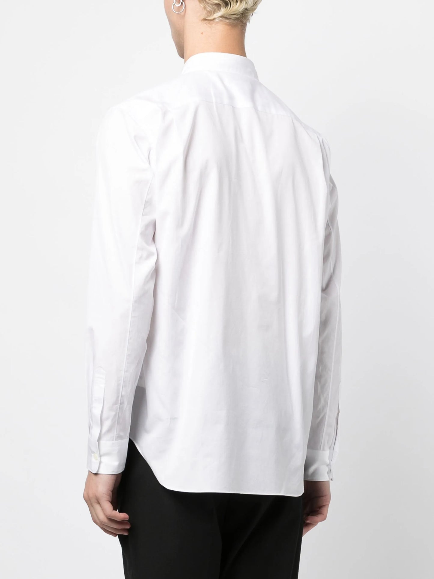 straight-point collar cotton shirt