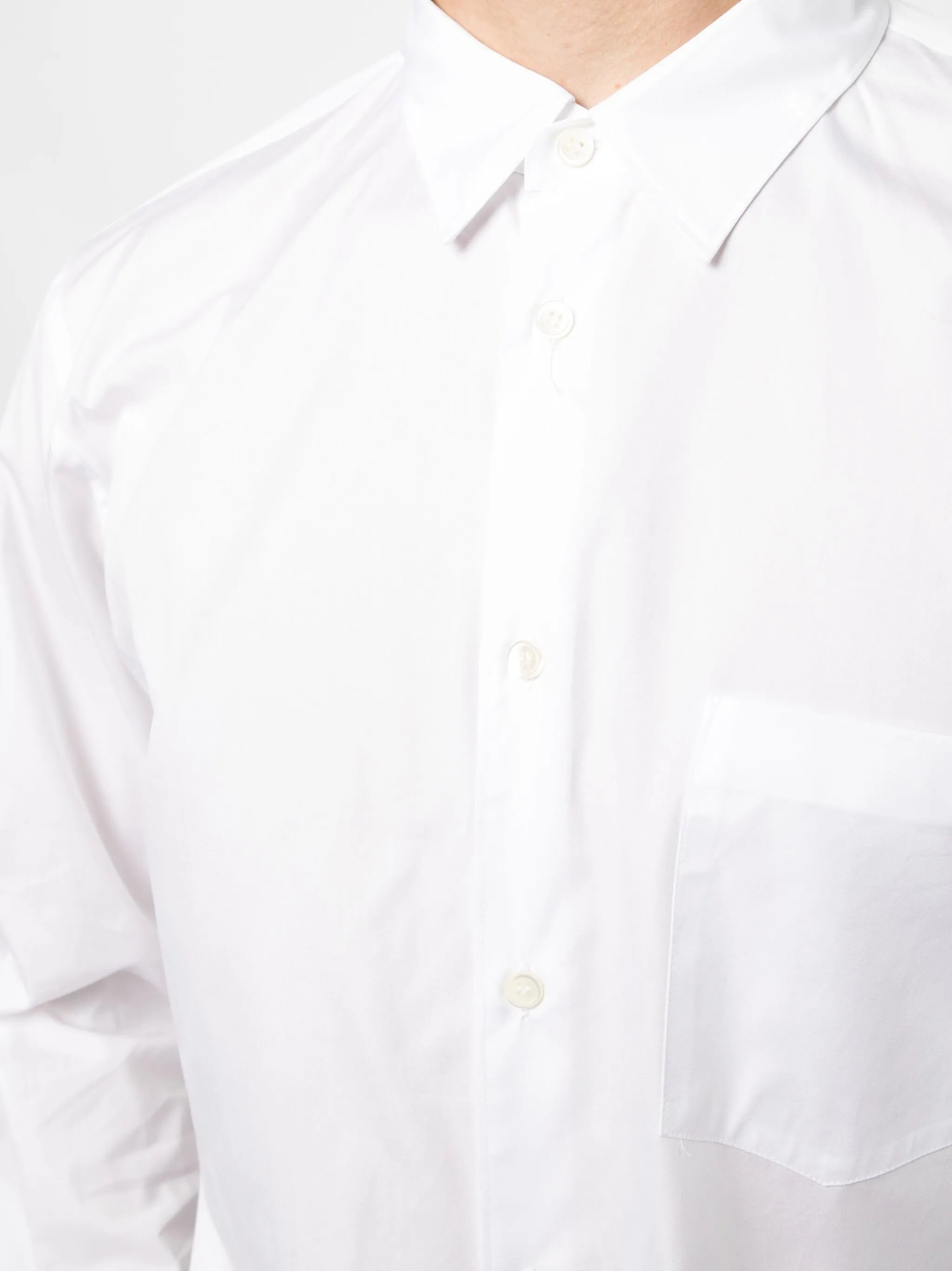 straight-point collar cotton shirt