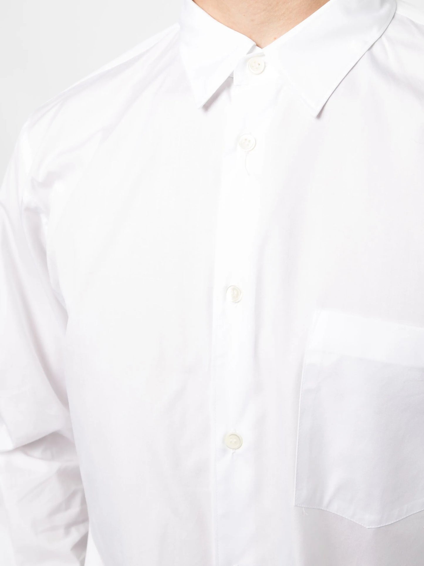 straight-point collar cotton shirt