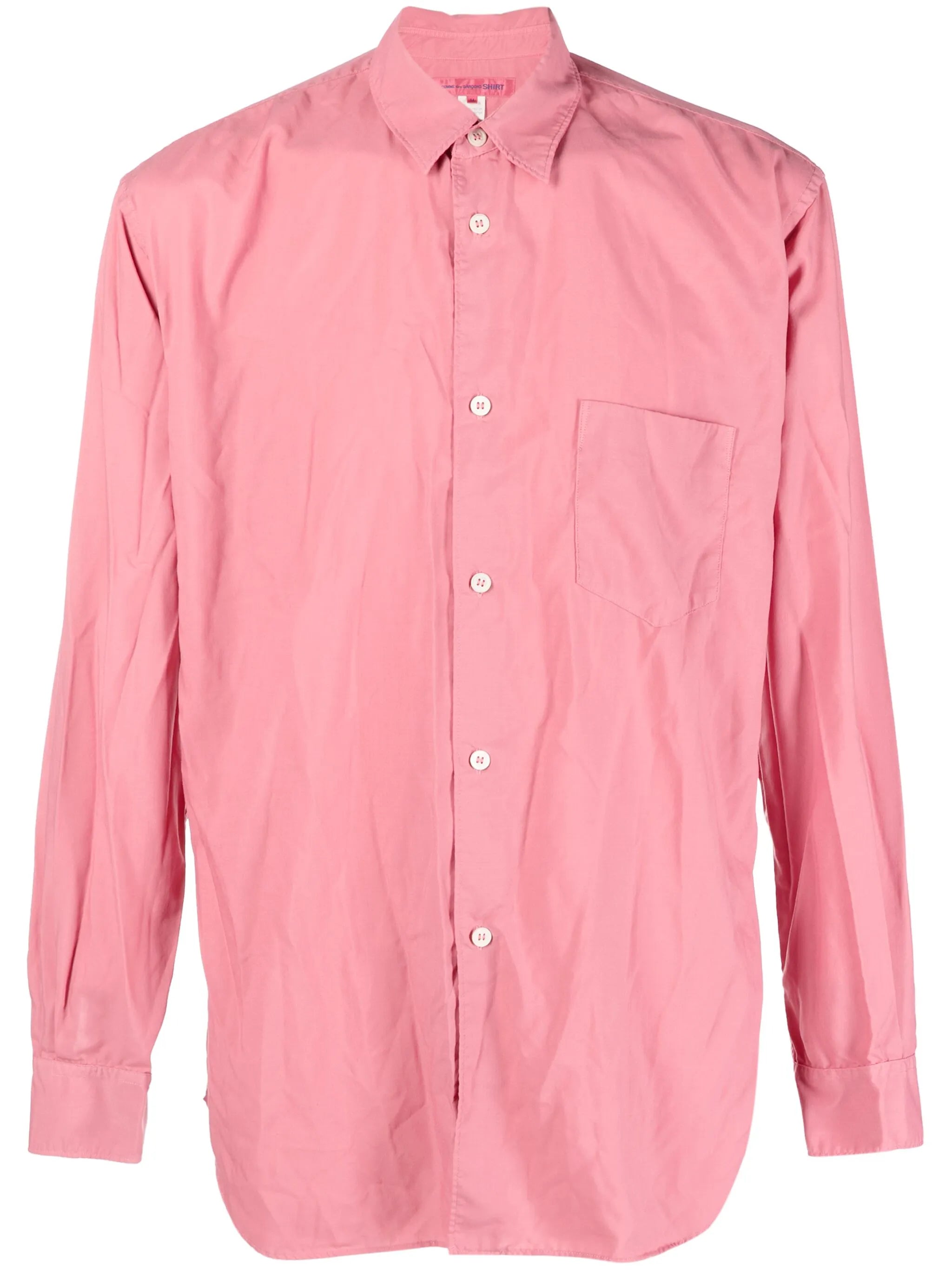 pointed-collar long-sleeve shirt