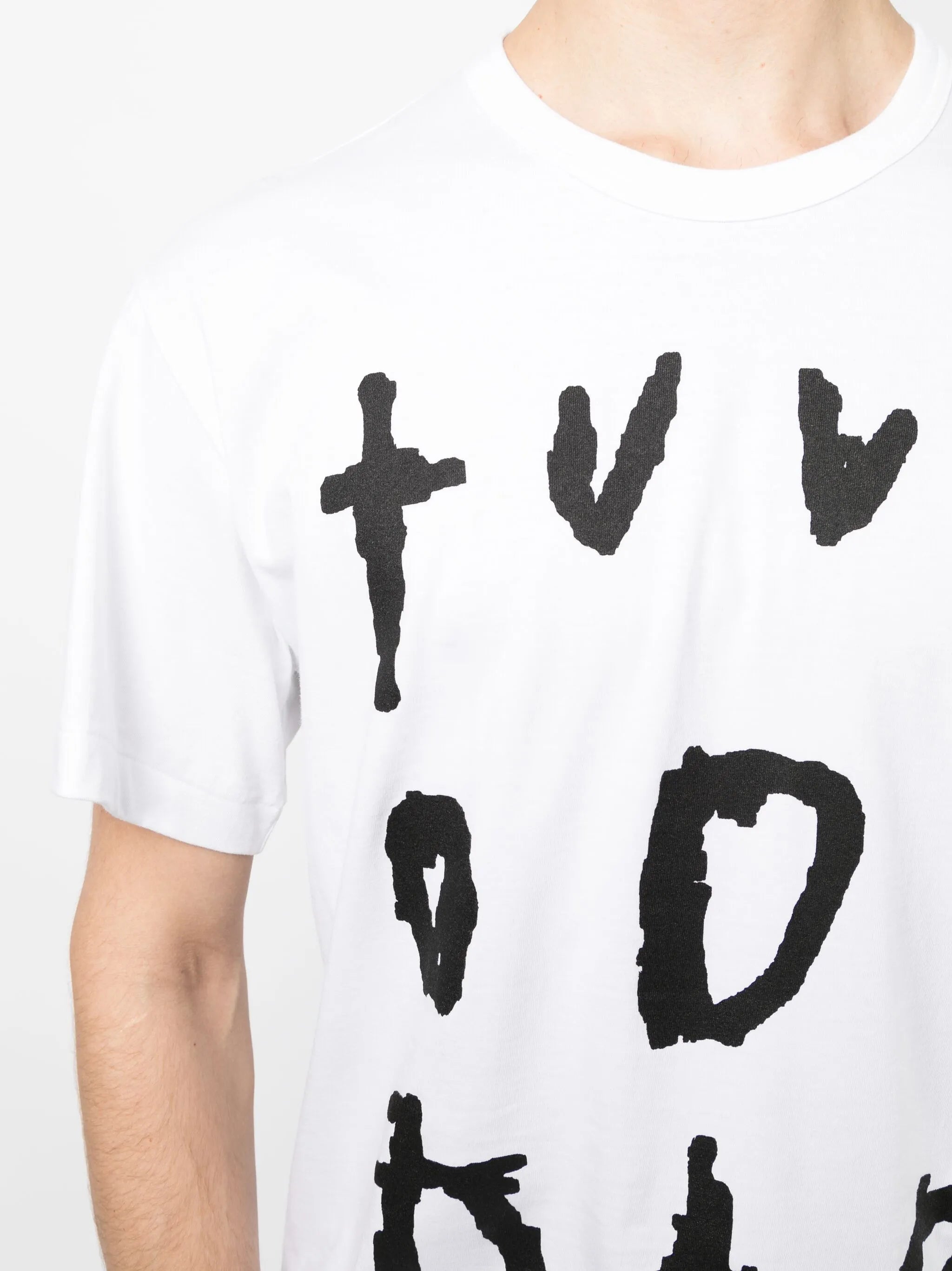 text-print cotton T-shirt