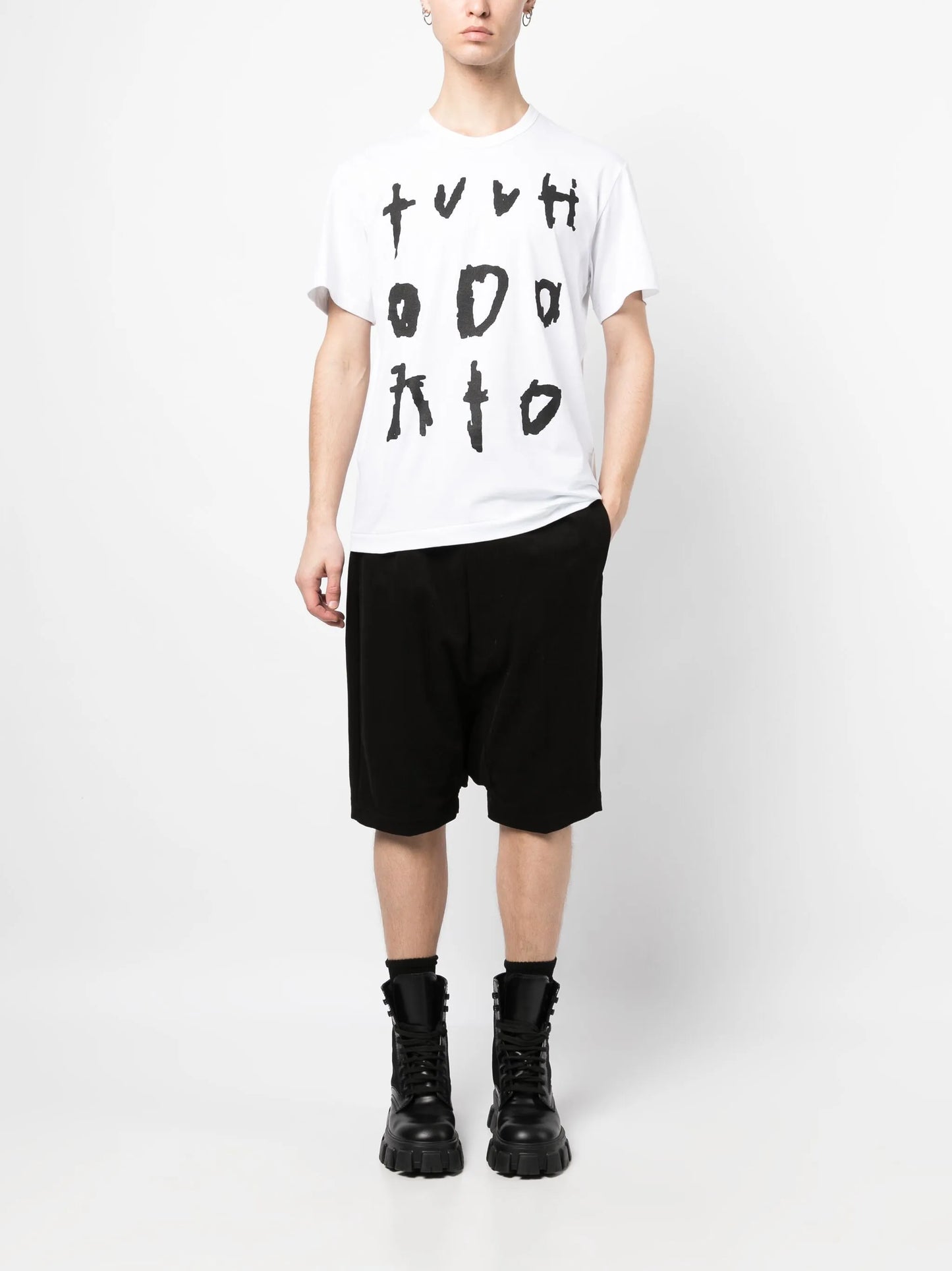 text-print cotton T-shirt