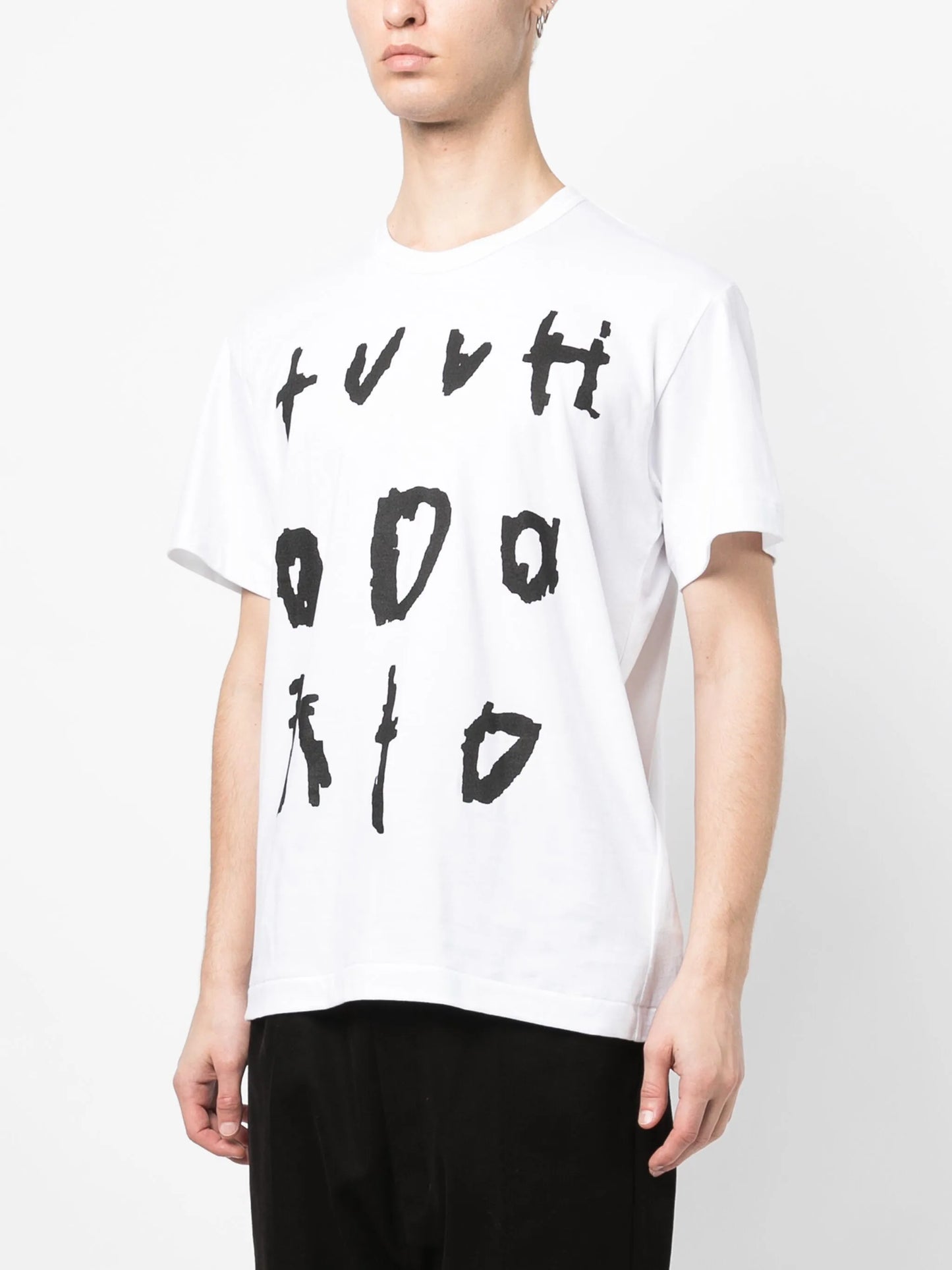 text-print cotton T-shirt