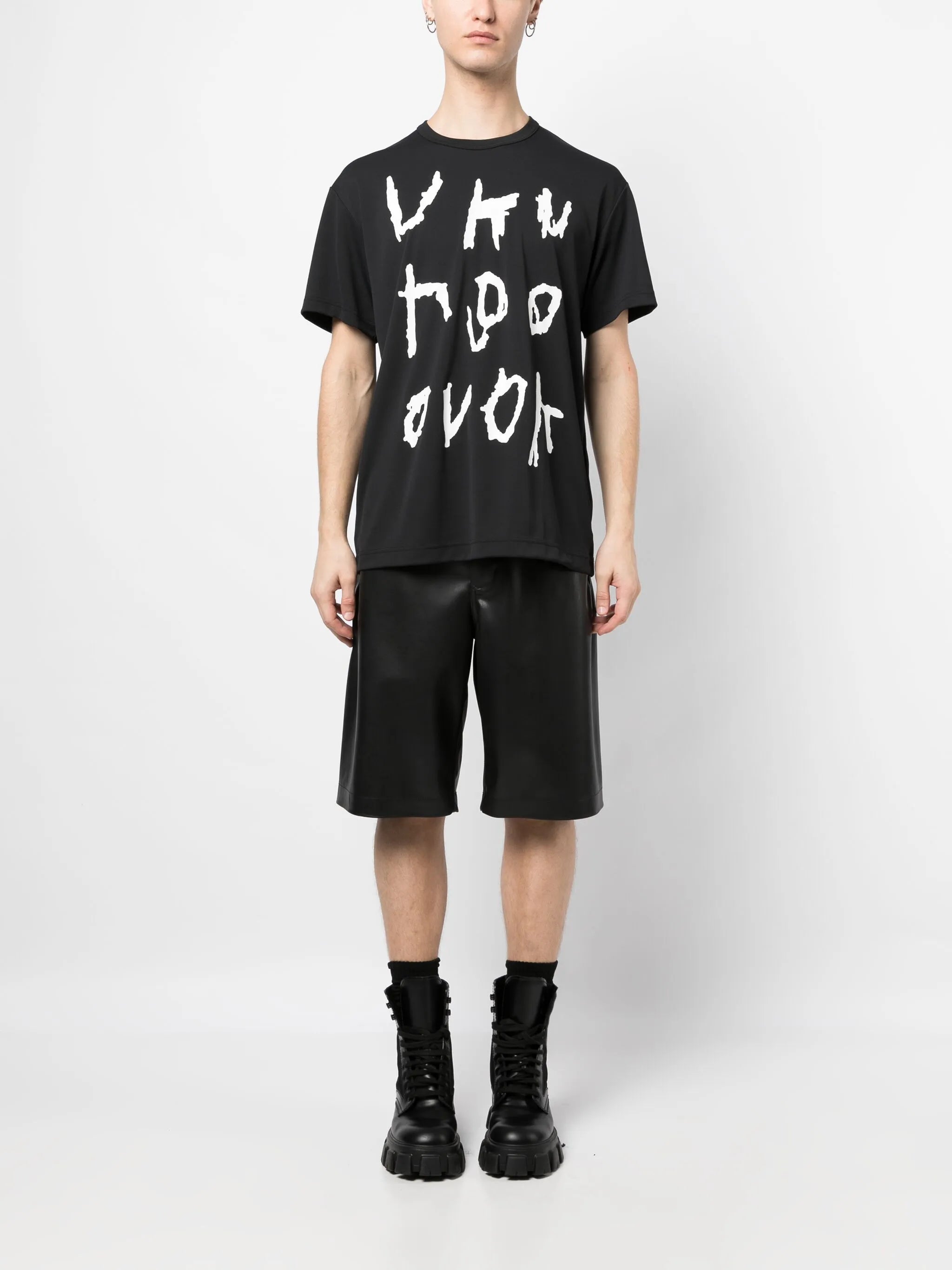text-print round-neck T-shirt
