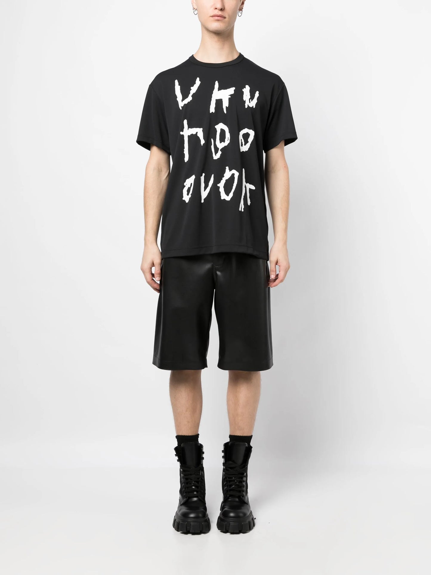 text-print round-neck T-shirt