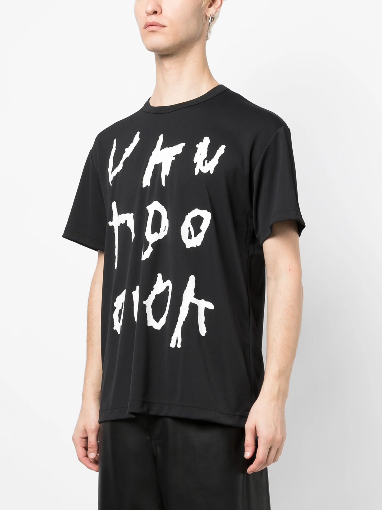 text-print round-neck T-shirt