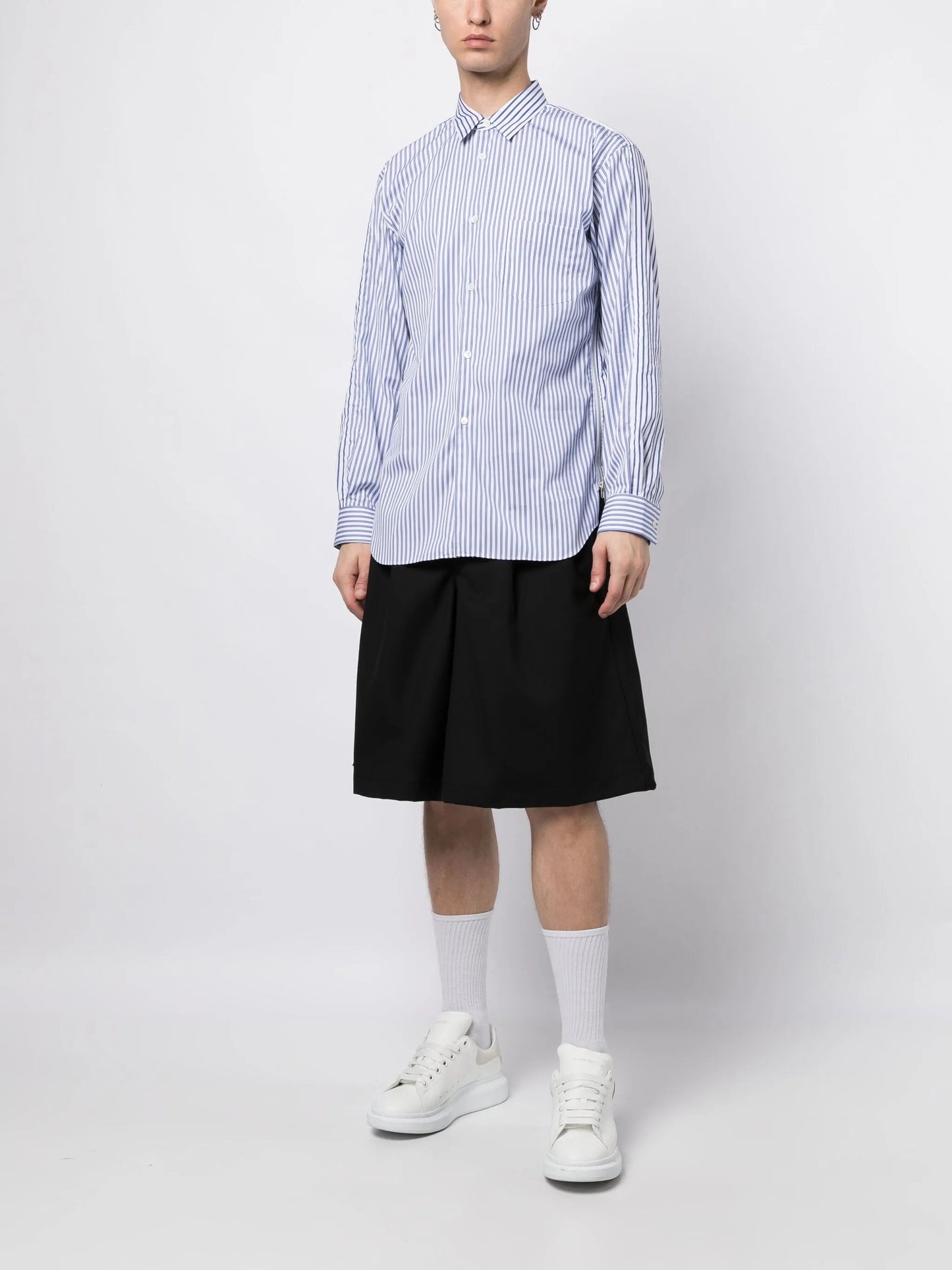 pleated wool bermuda shorts