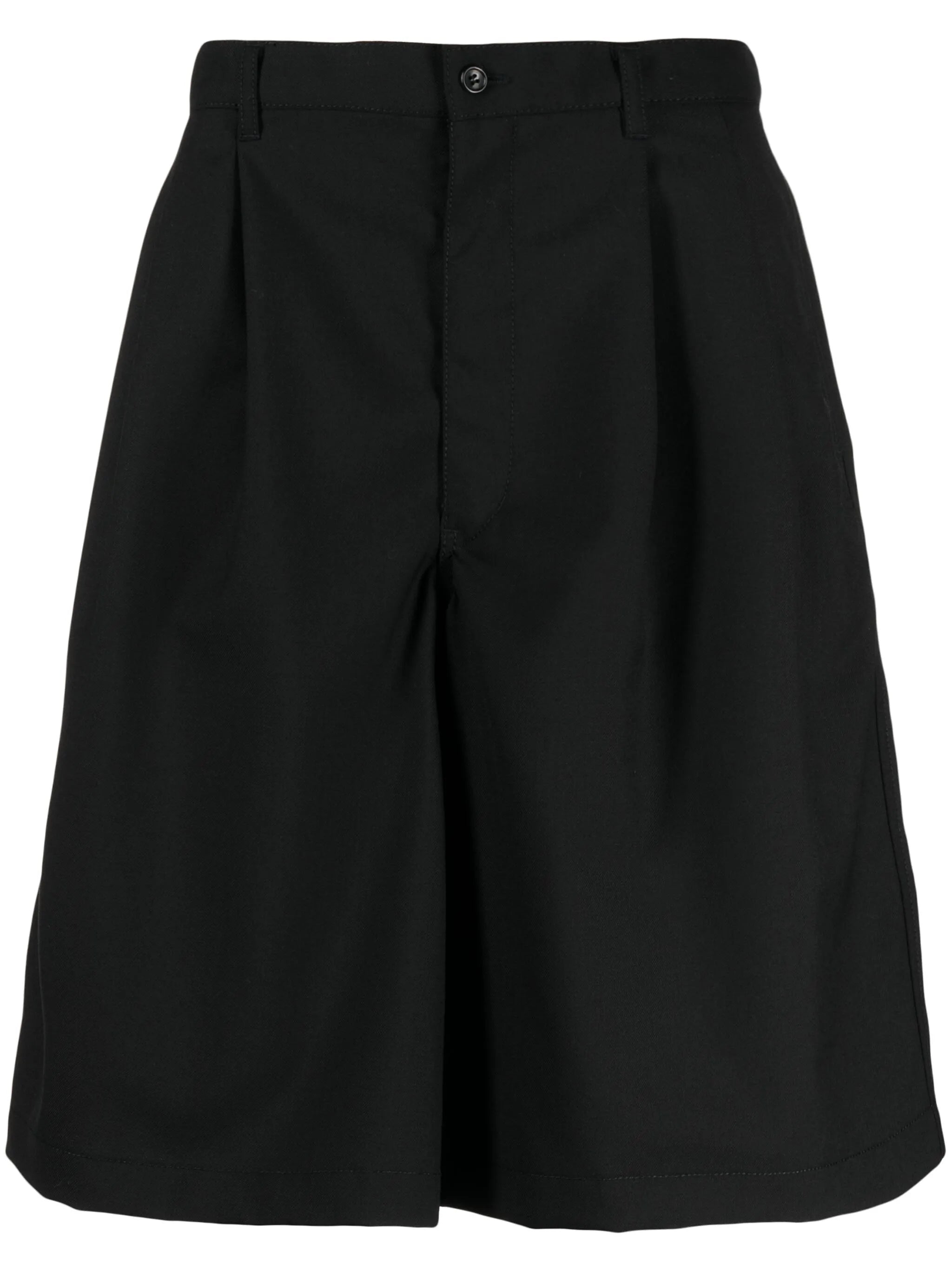 pleated wool bermuda shorts