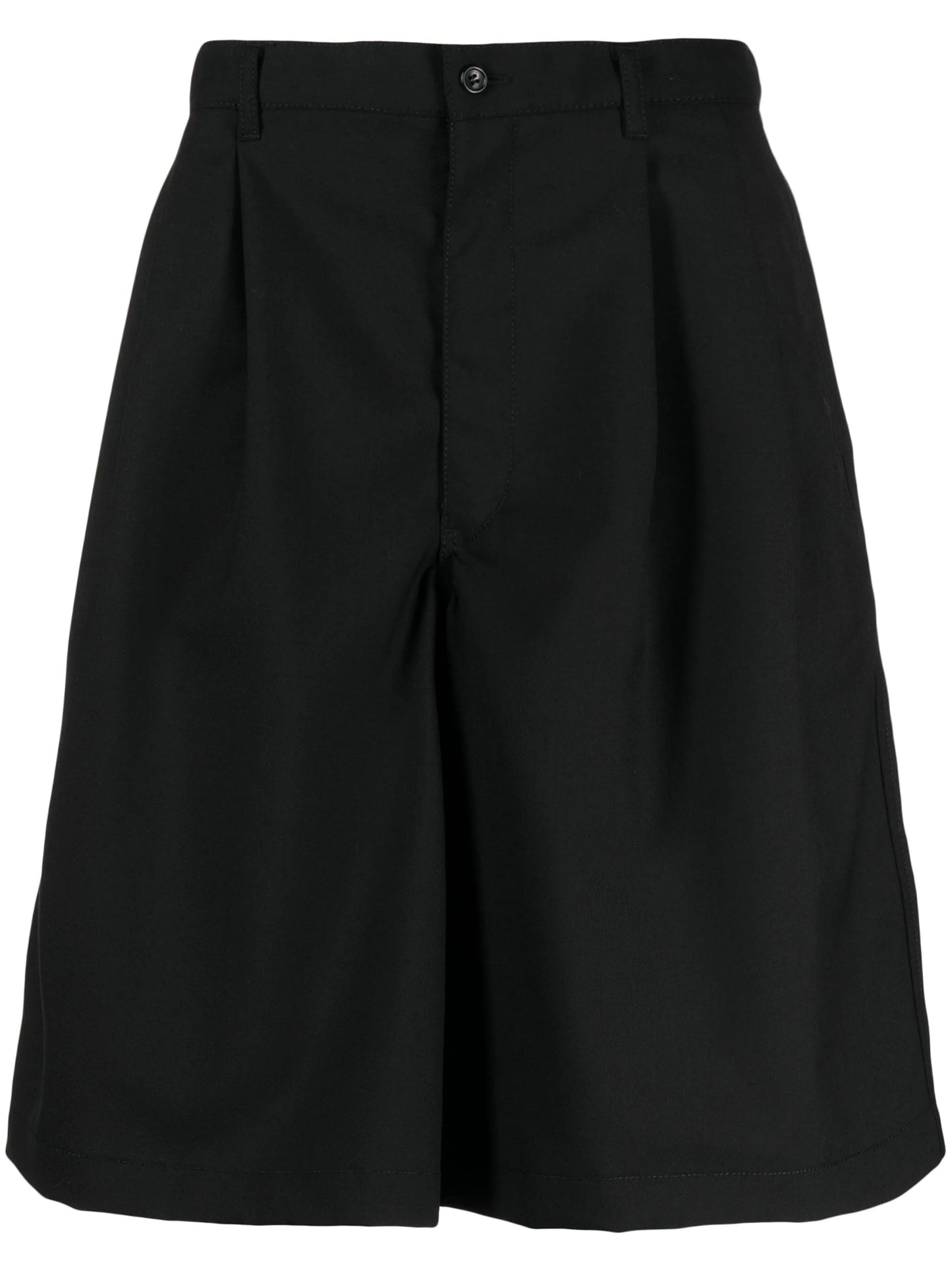 pleated wool bermuda shorts