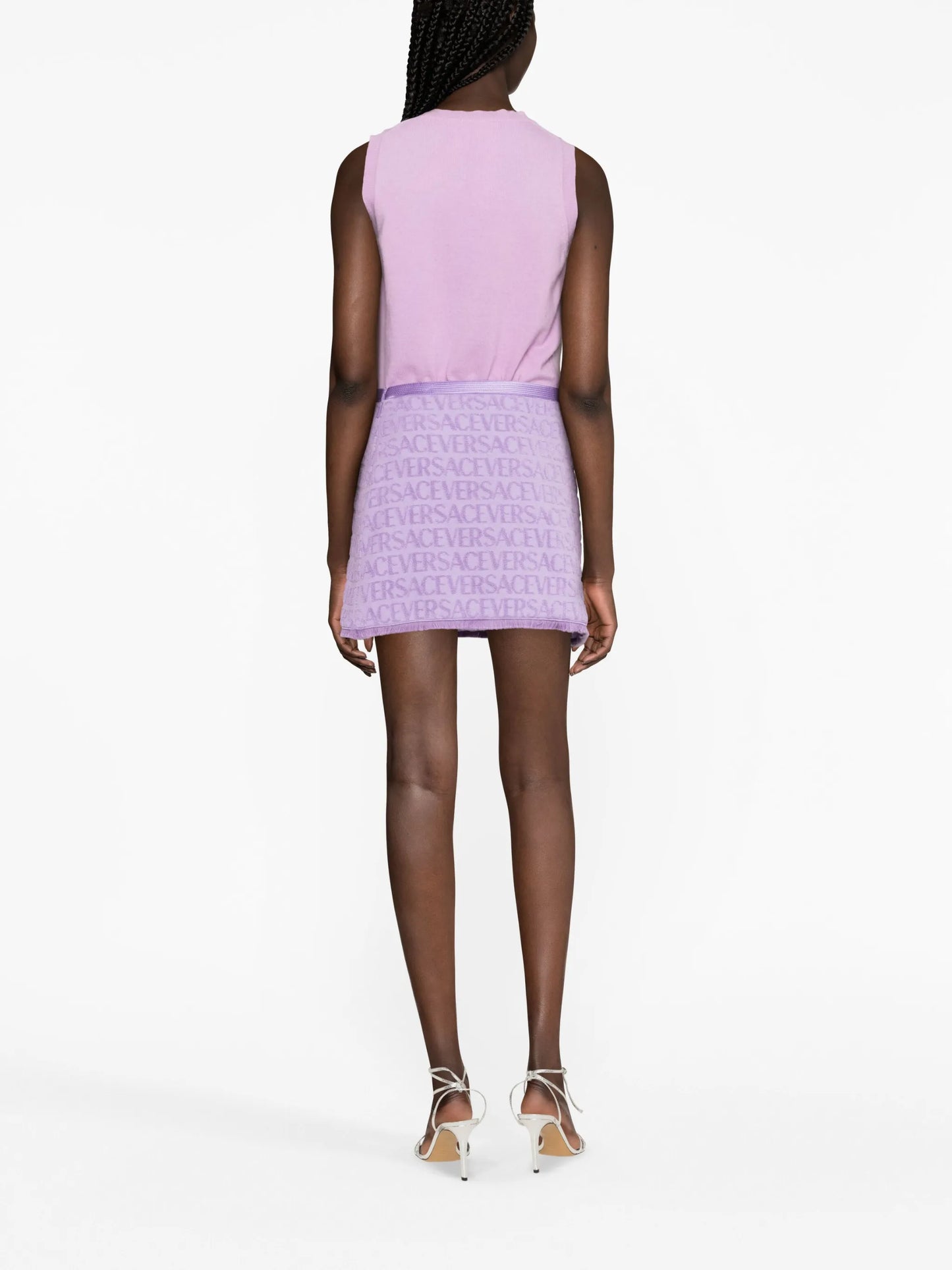 x Dua Lipa logo-jacquard miniskirt