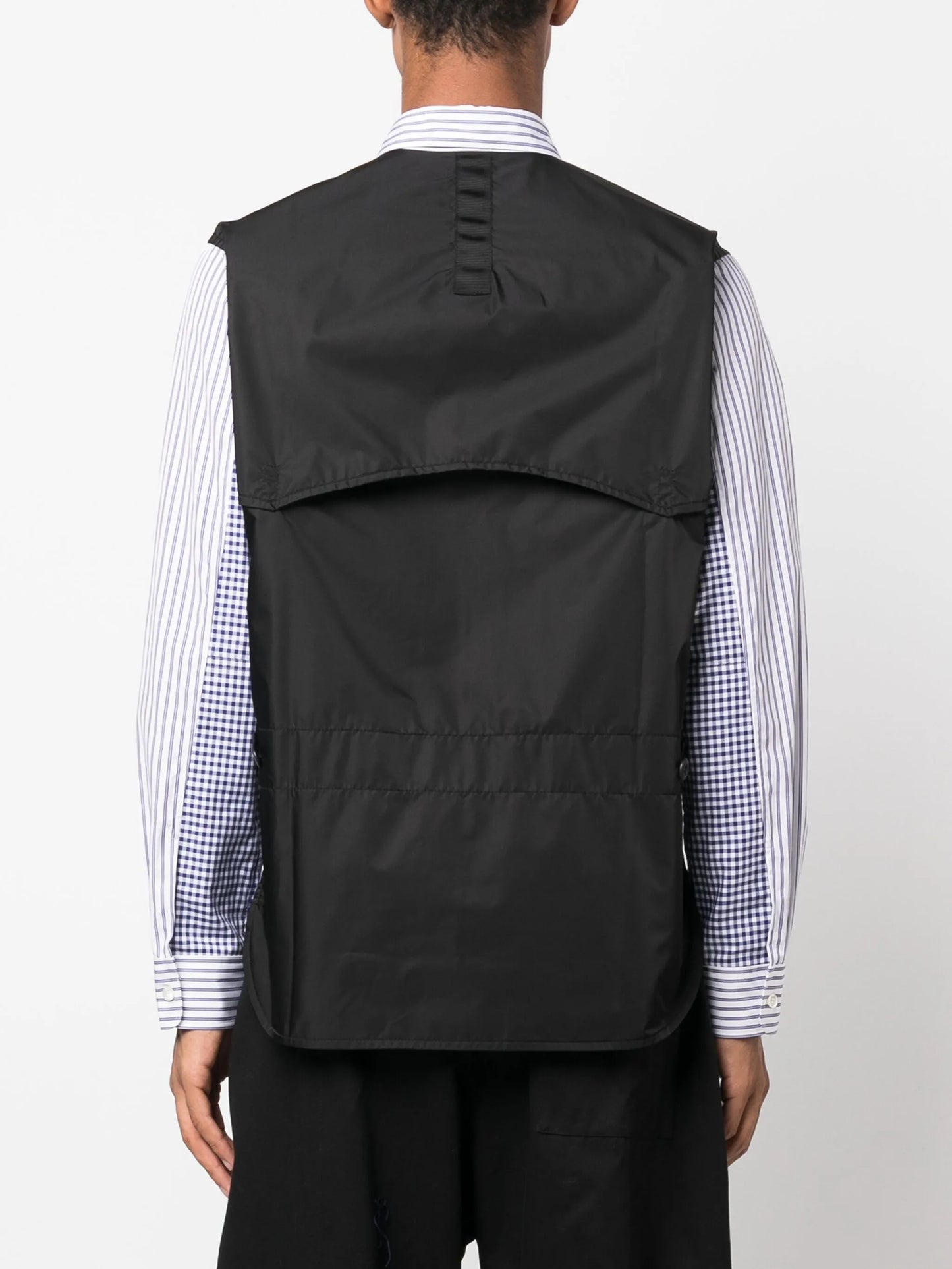 contrasting panel-detail striped shirt