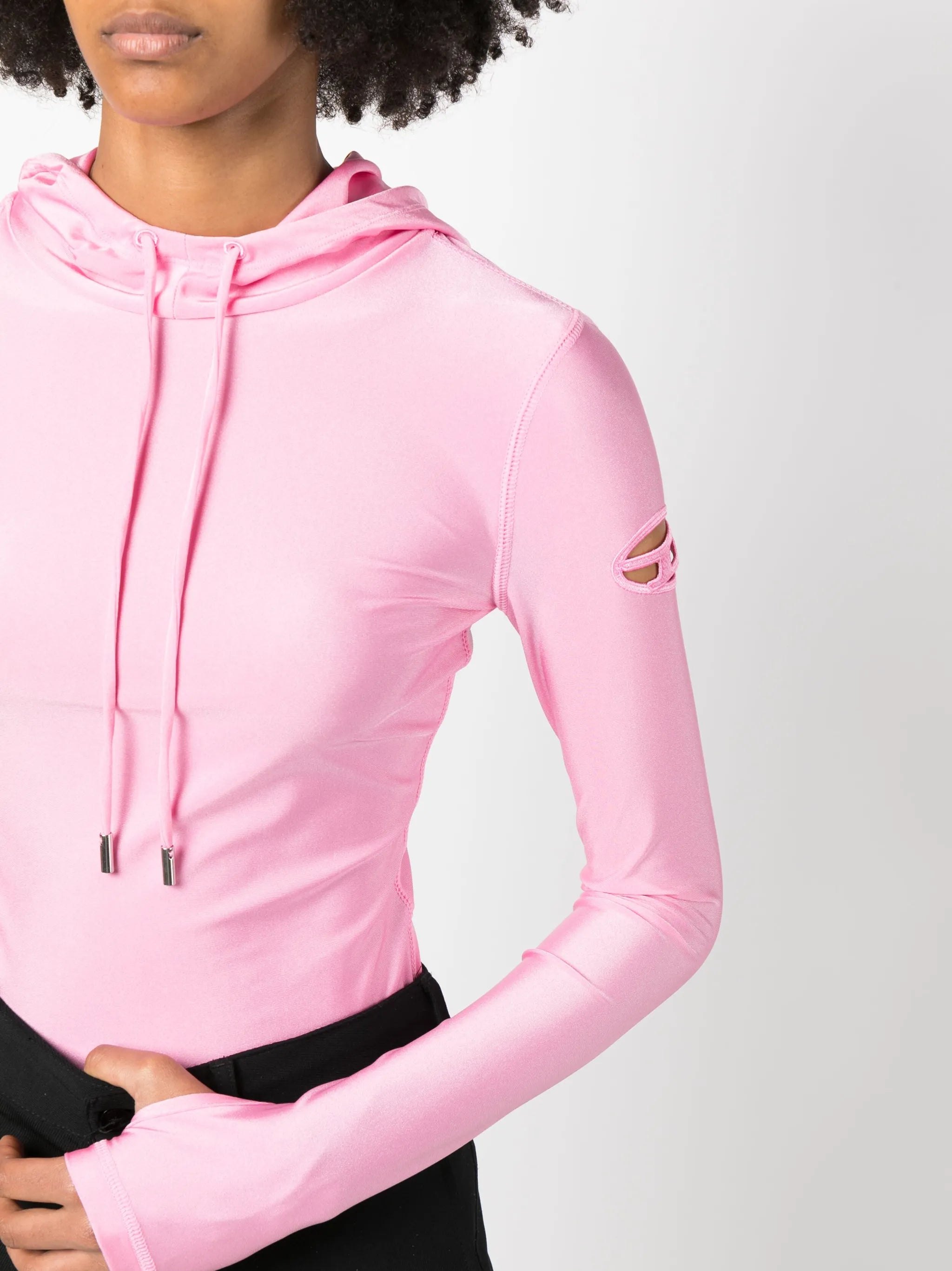 T-Metal cut-out logo hoodie