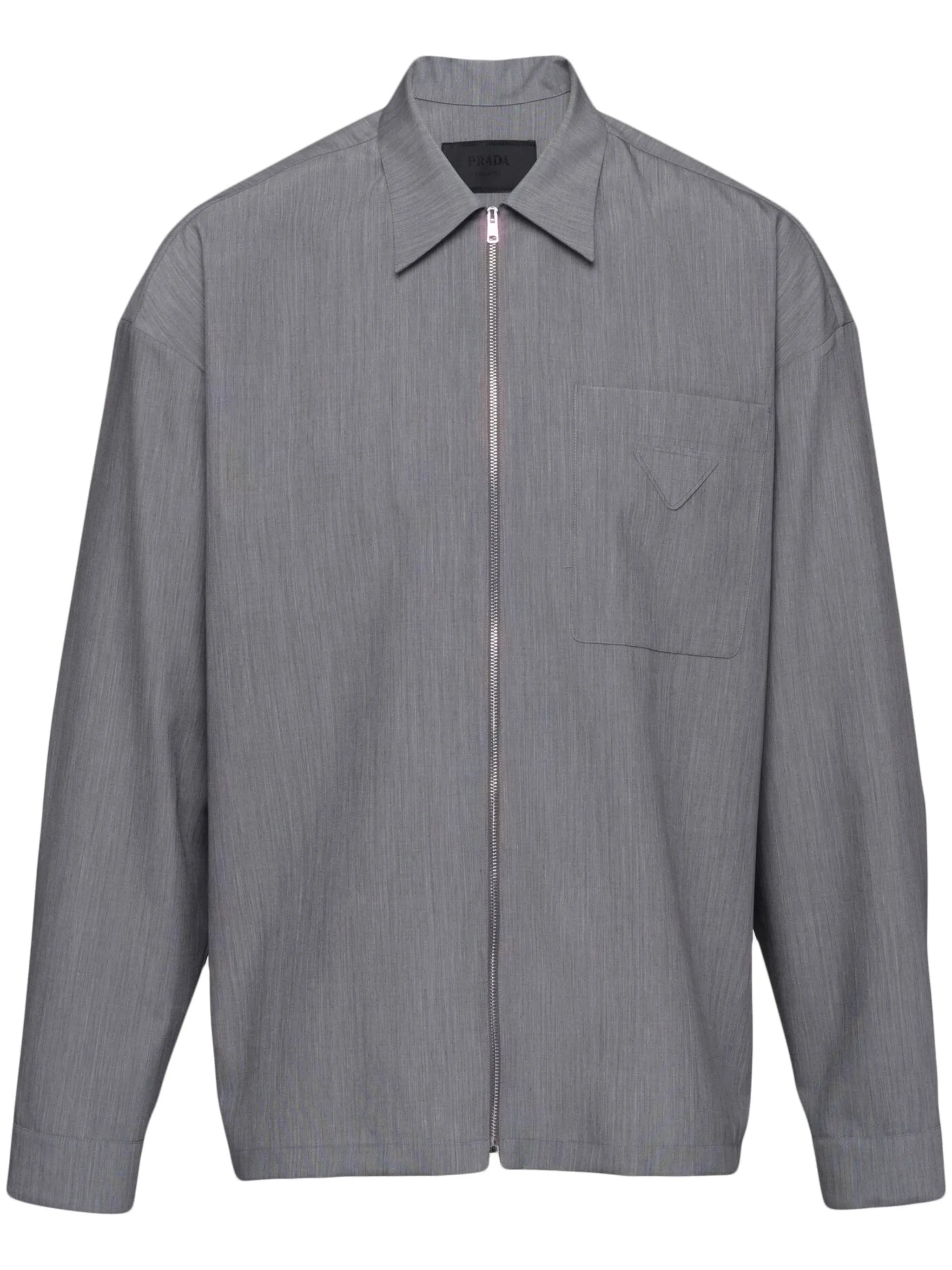 triangle-logo zip-up shirt
