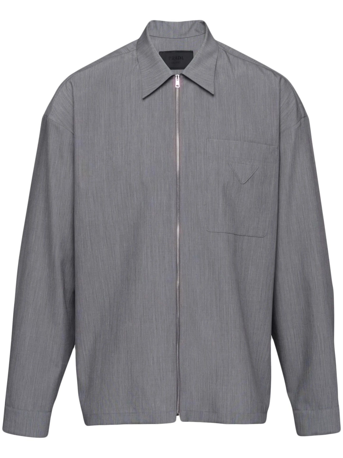 triangle-logo zip-up shirt