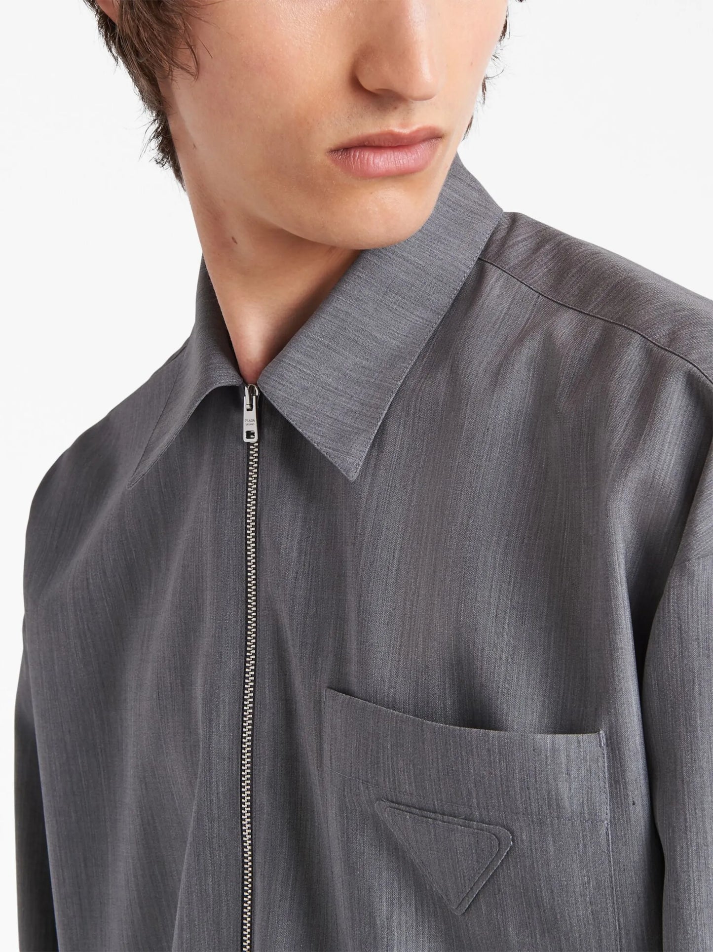 triangle-logo zip-up shirt
