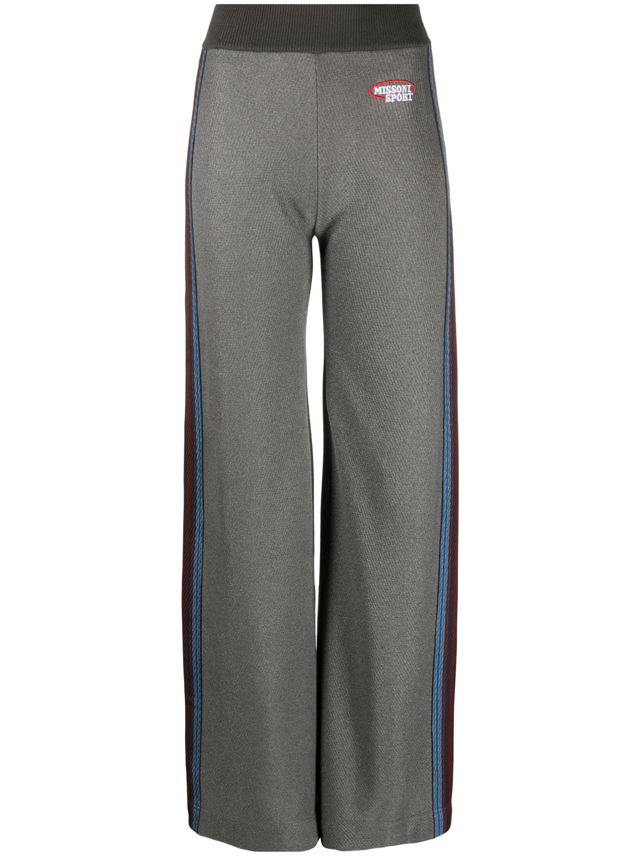 logo-patch knitted track pants