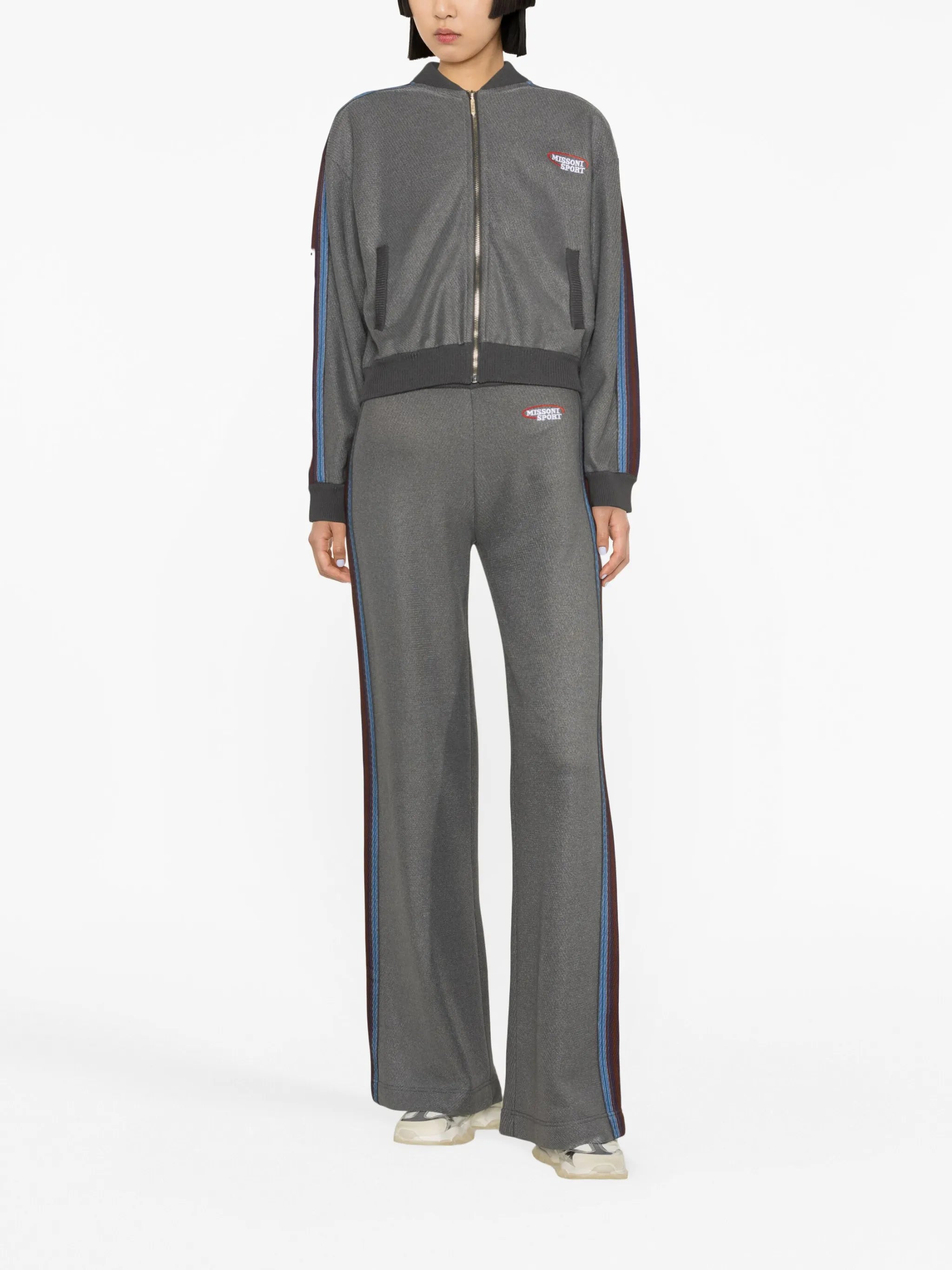 logo-patch knitted track pants