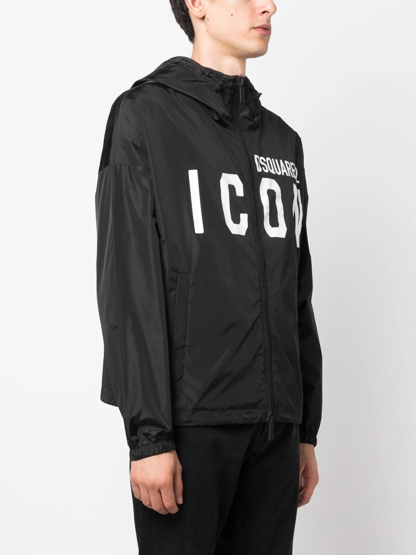 Icon-print hooded jacket