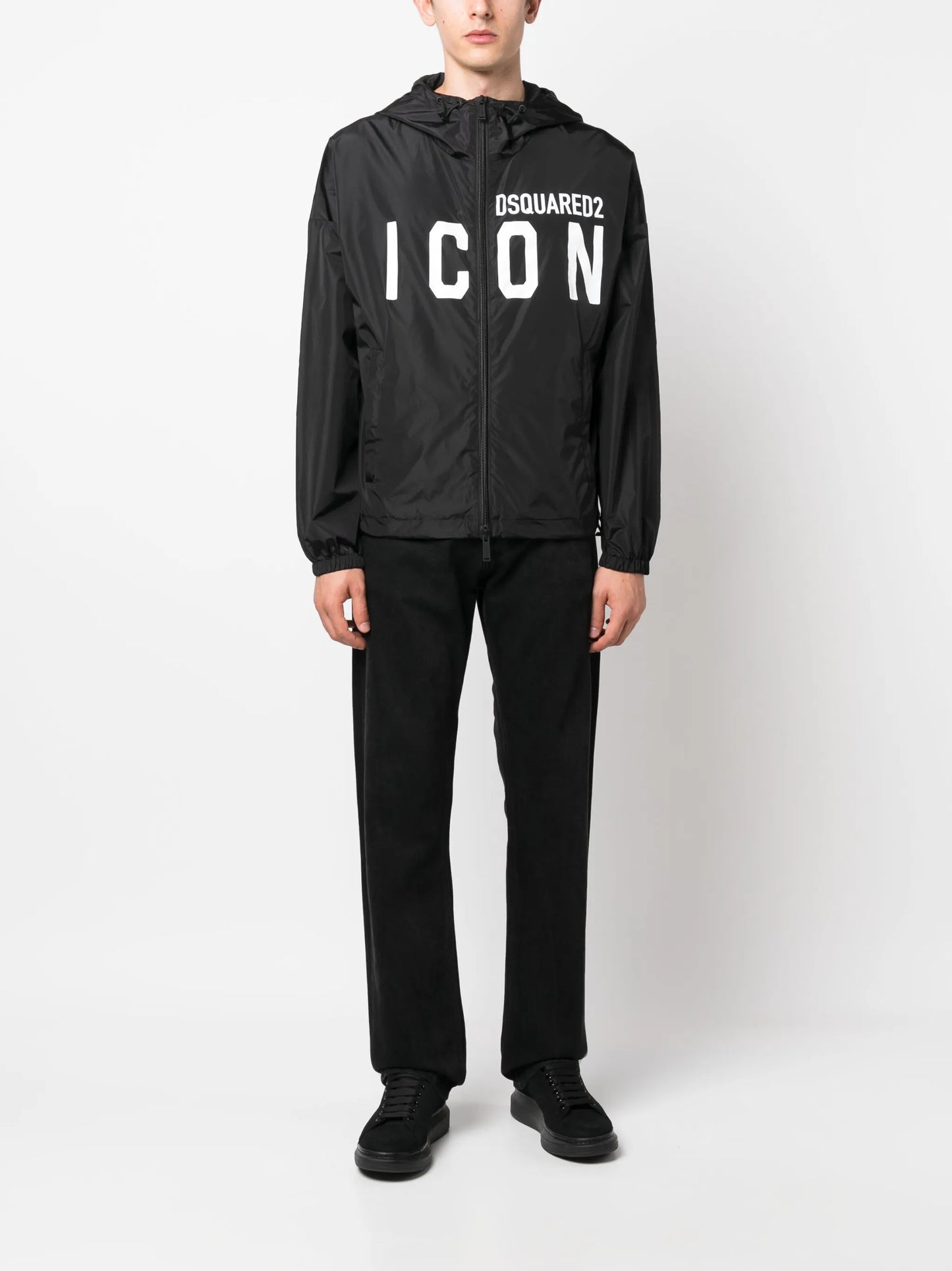 Icon-print hooded jacket