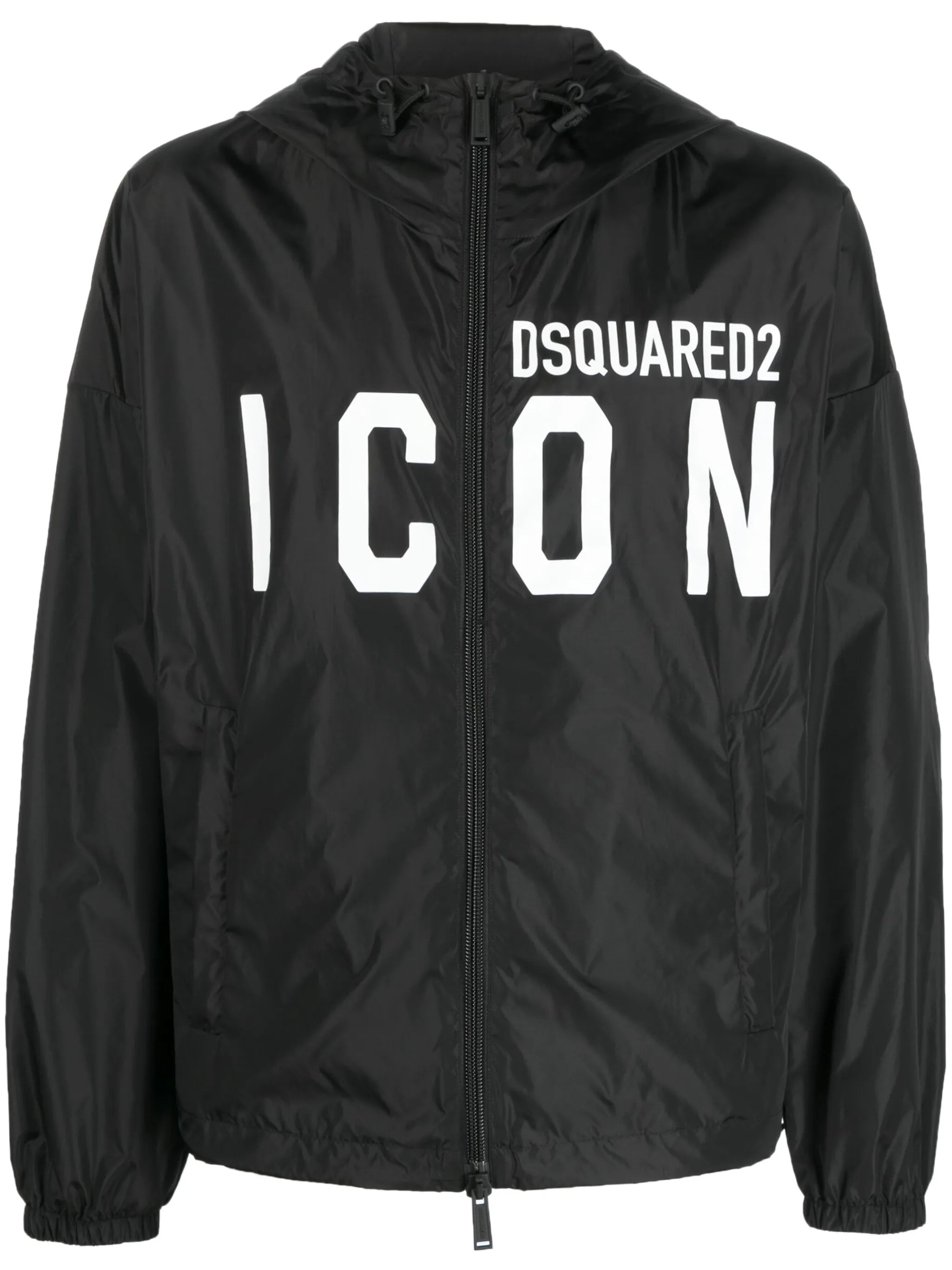 Icon-print hooded jacket