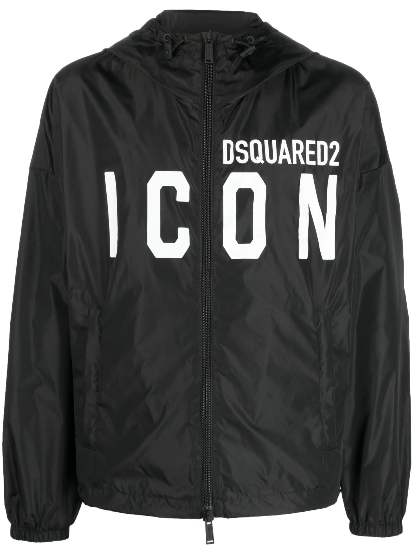 Icon-print hooded jacket